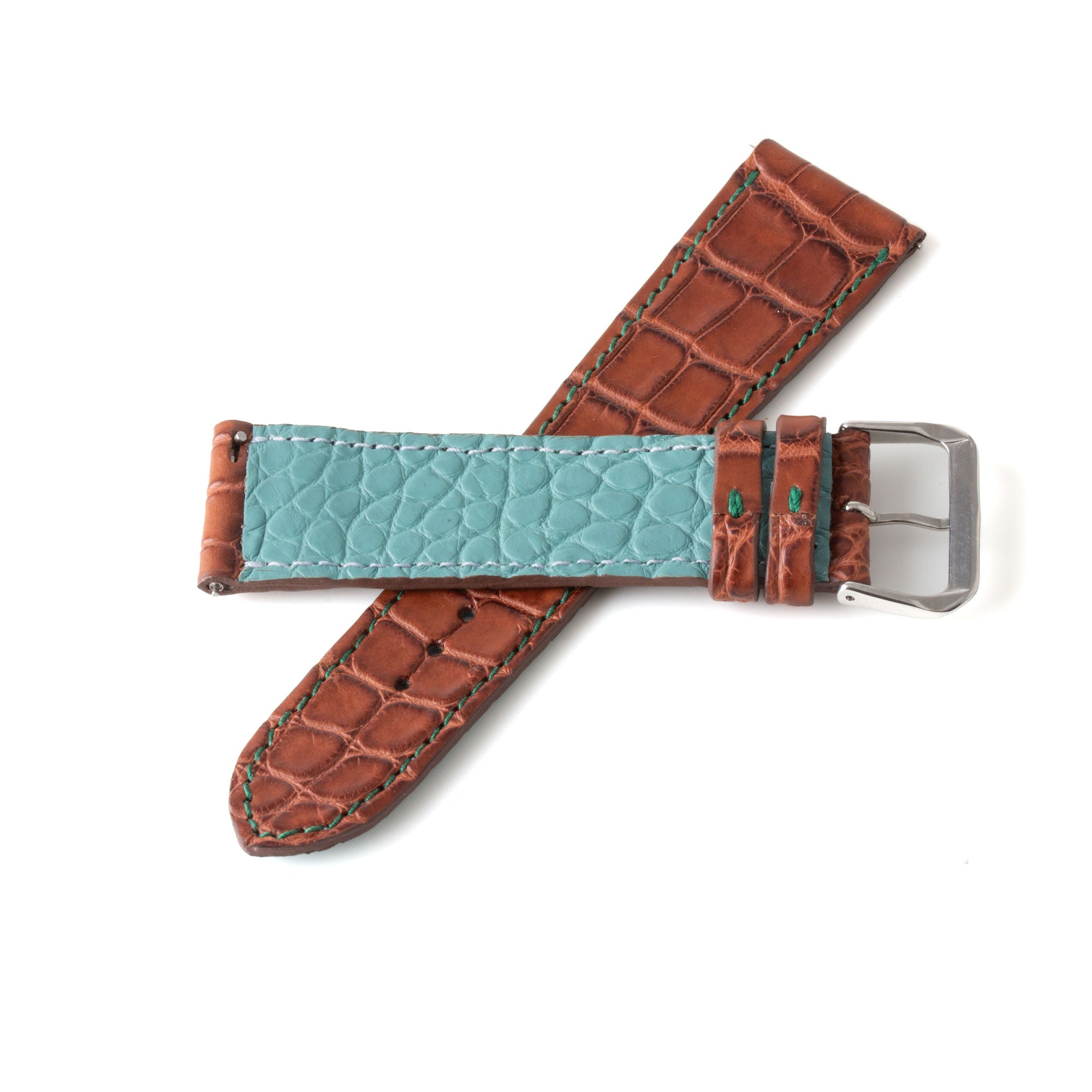 Alligator "Solo" leather watch band - 23mm width (0.90 inches) / Size M (n° 7)