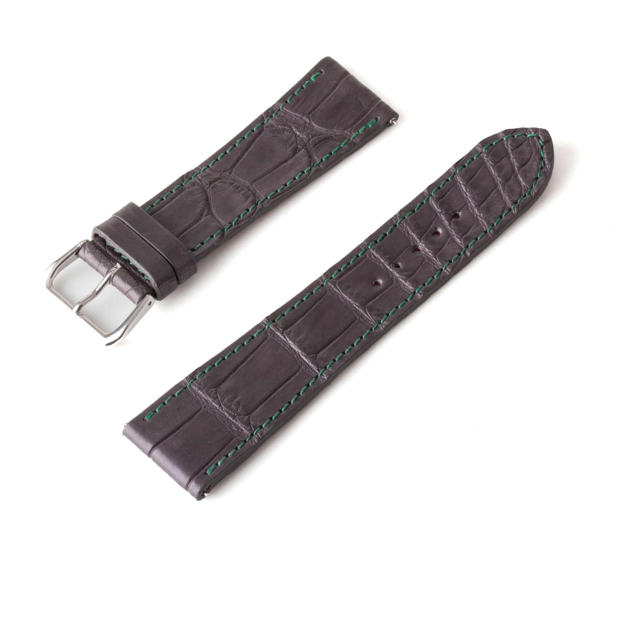 Alligator "Solo" leather watch band - 23mm width (0.90 inches) / Size M (n° 9)