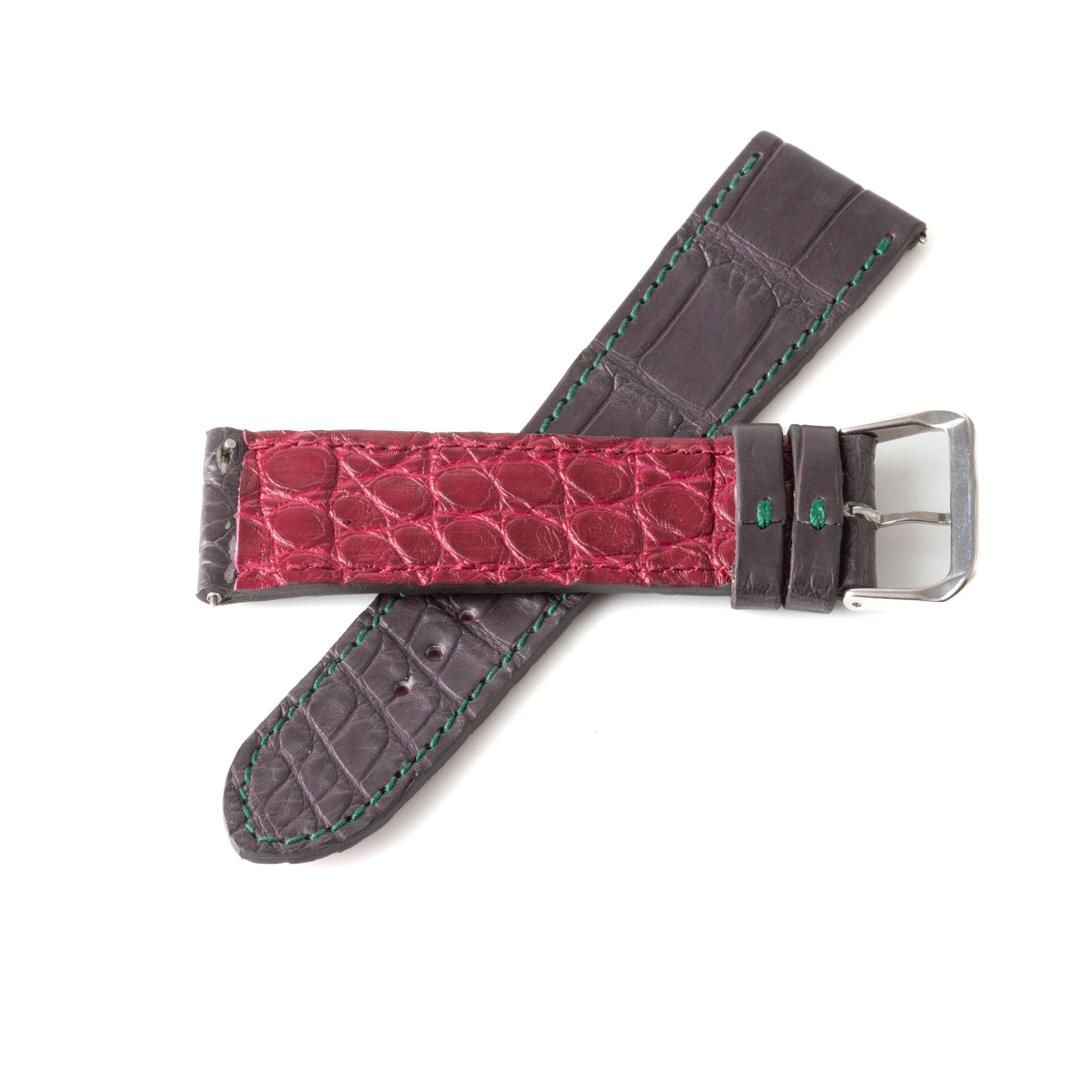 Alligator "Solo" leather watch band - 23mm width (0.90 inches) / Size M (n° 9)