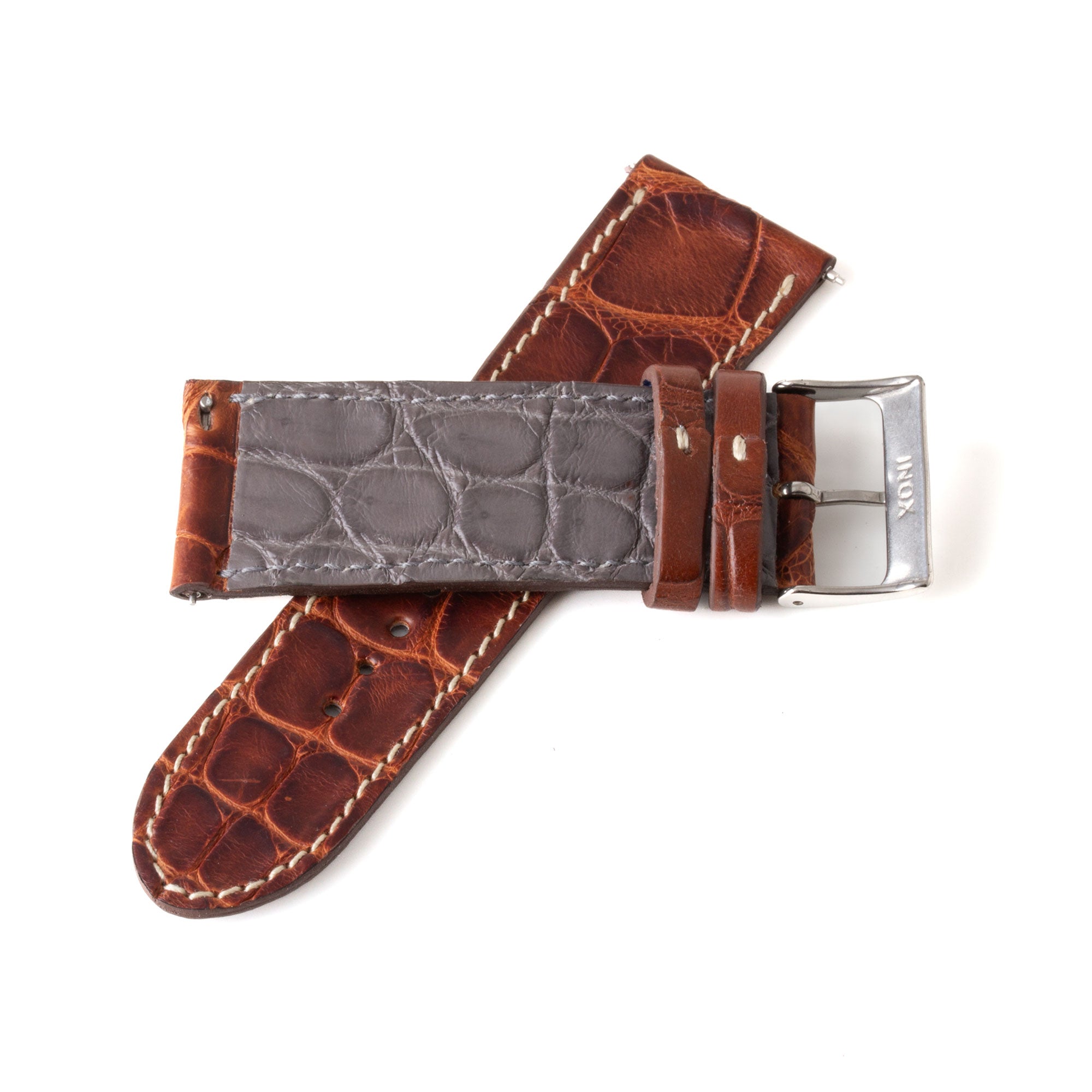 Alligator "Solo" leather watch band - 24mm width (0.94 inches) / Size S (n° 1)