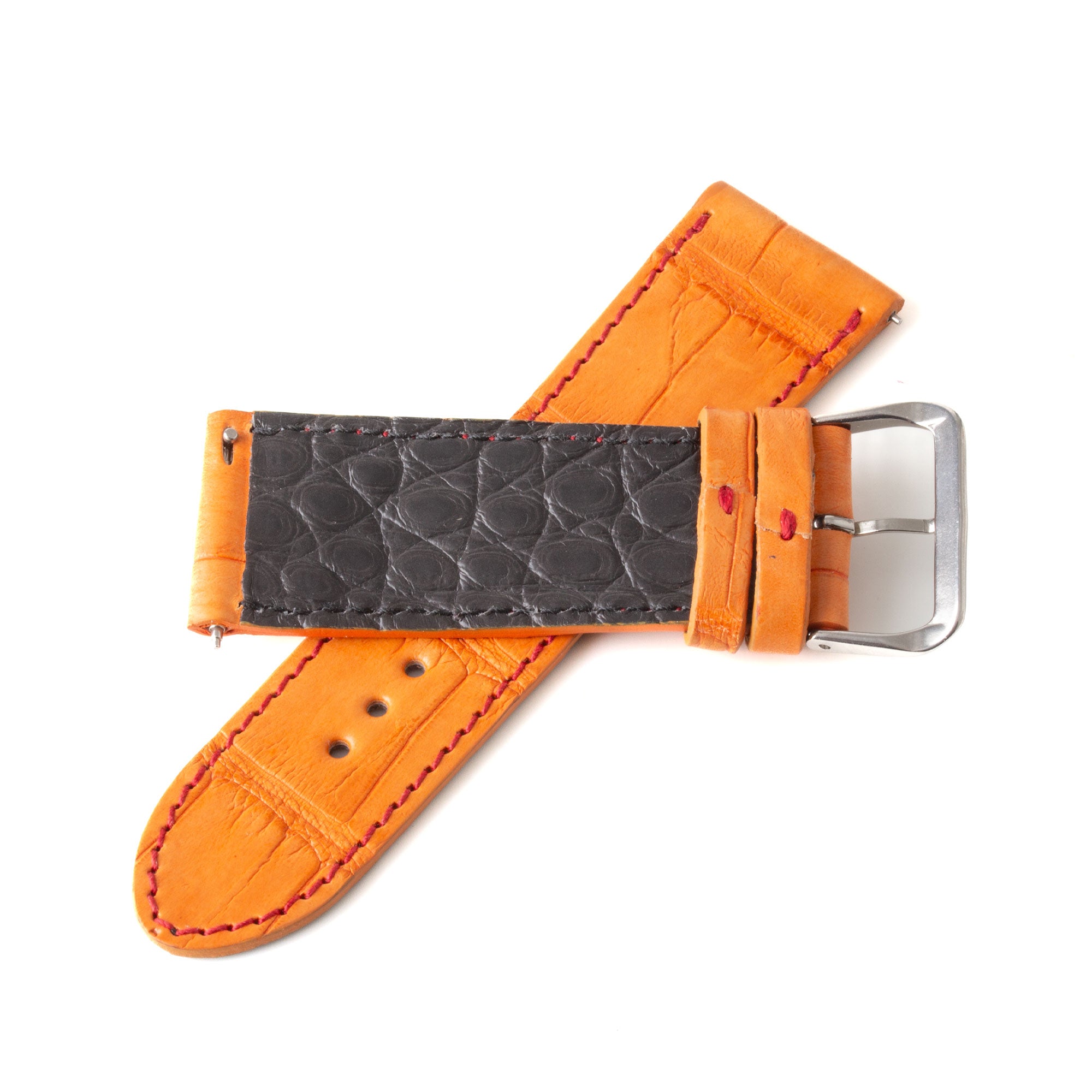 Alligator "Solo" leather watch band - 24mm width (0.94 inches) / Size S (n° 2)