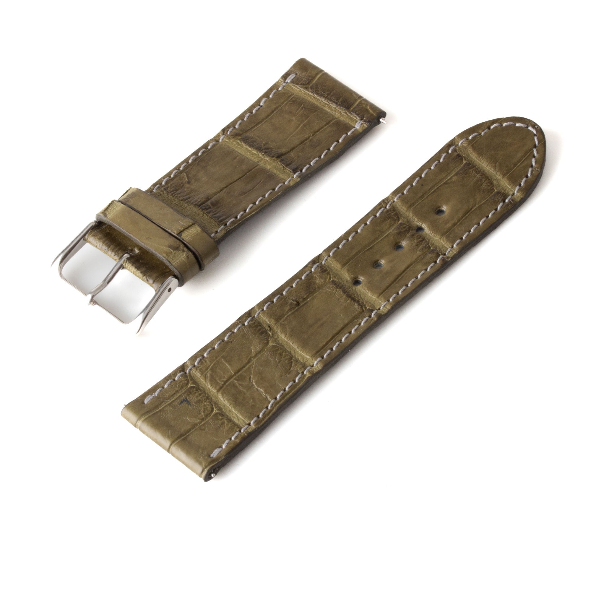 Alligator "Solo" leather watch band - 24mm width (0.94 inches) / Size S (n° 3)