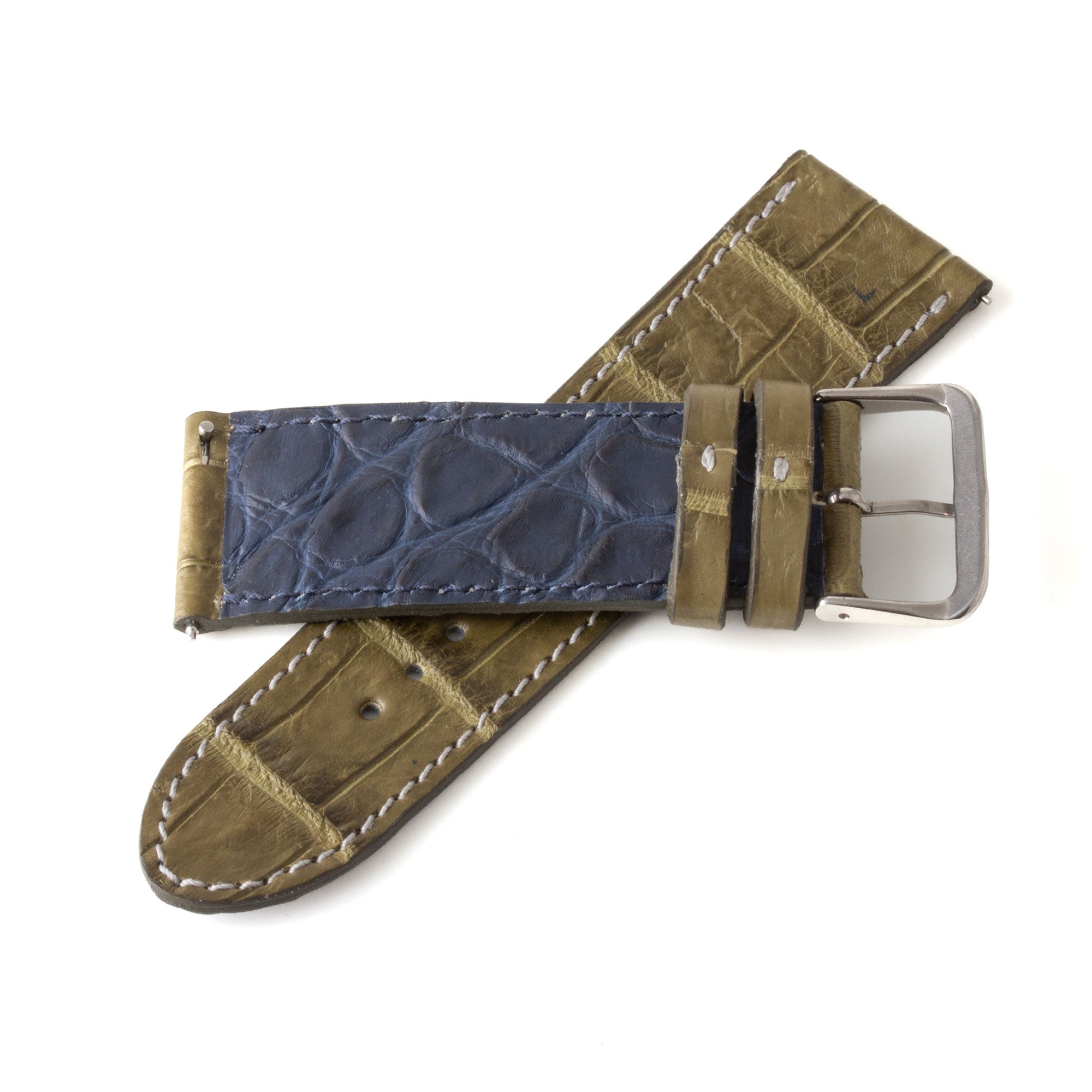 Alligator "Solo" leather watch band - 24mm width (0.94 inches) / Size S (n° 3)