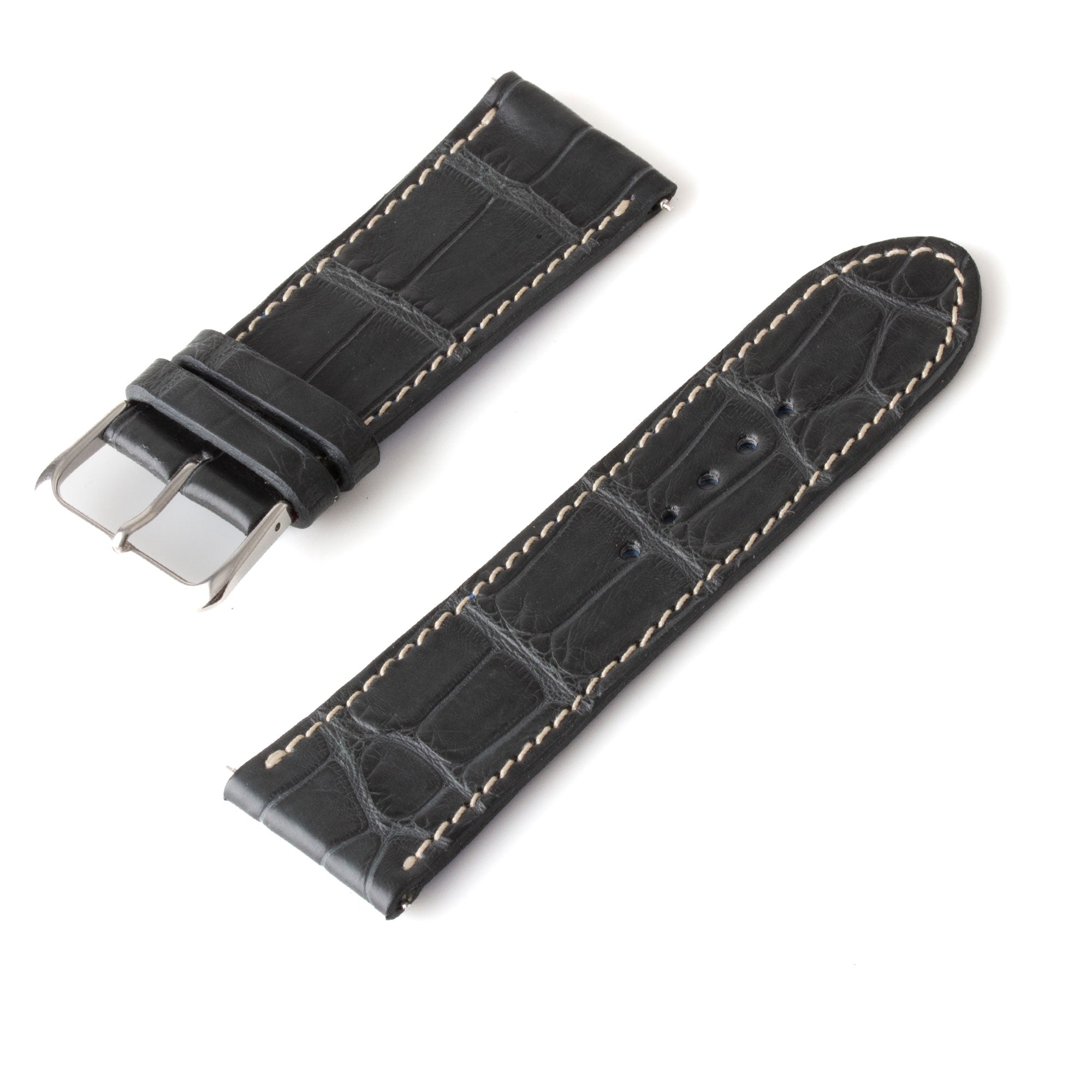 Alligator "Solo" leather watch band - 24mm width (0.94 inches) / Size S (n° 7)