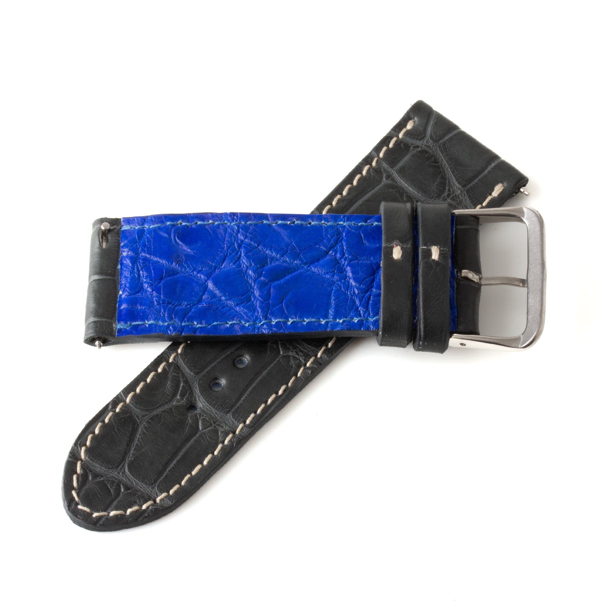 Alligator "Solo" leather watch band - 24mm width (0.94 inches) / Size S (n° 7)