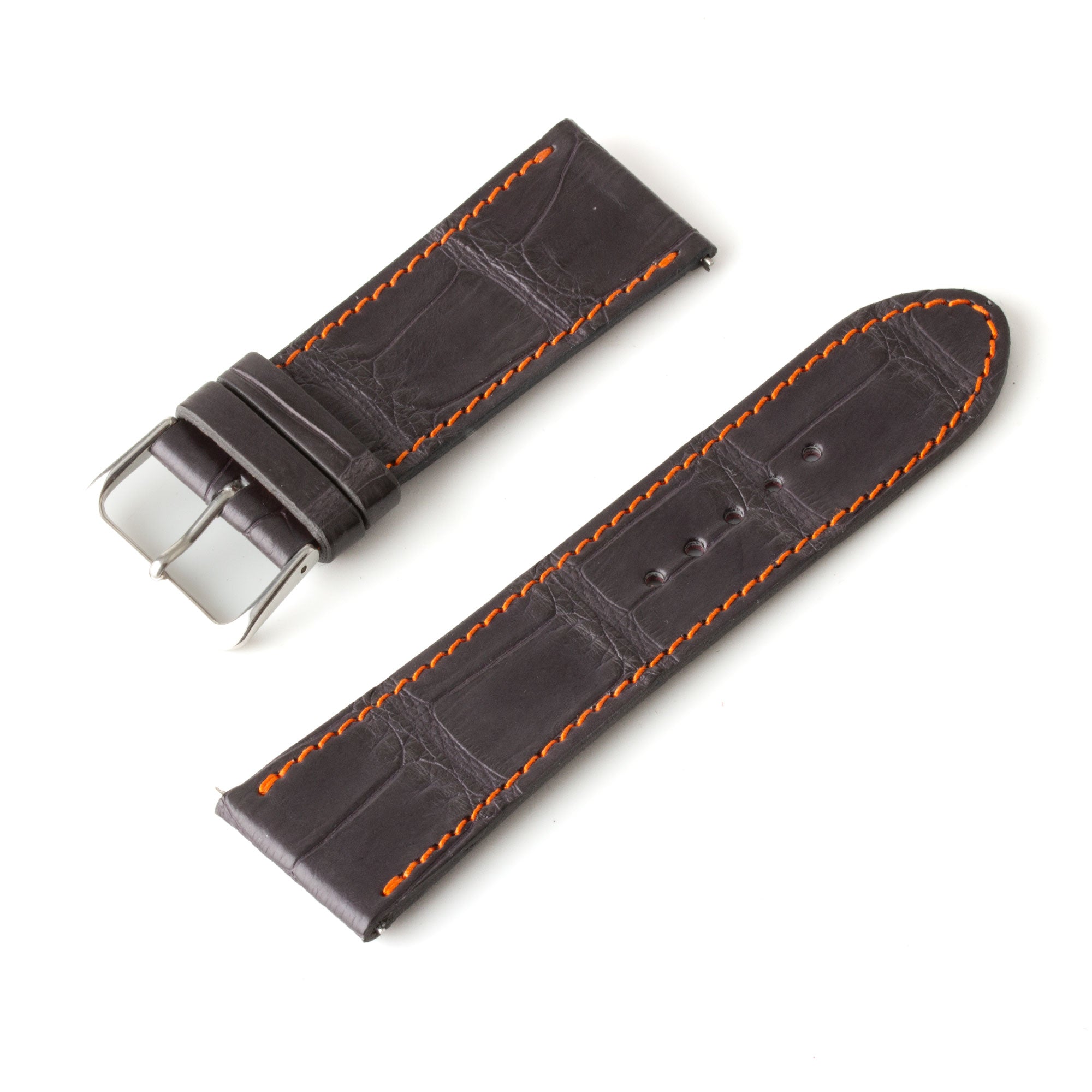 Alligator "Solo" leather watch band - 24mm width (0.94 inches) / Size S (n° 8)