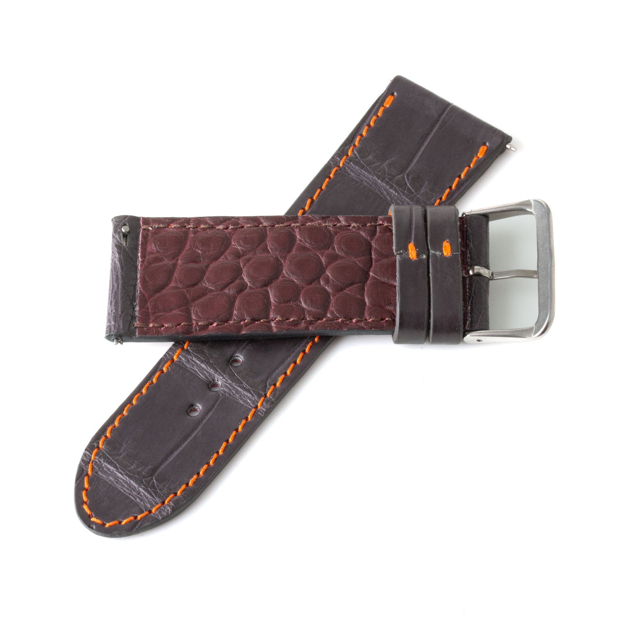 Alligator "Solo" leather watch band - 24mm width (0.94 inches) / Size S (n° 8)