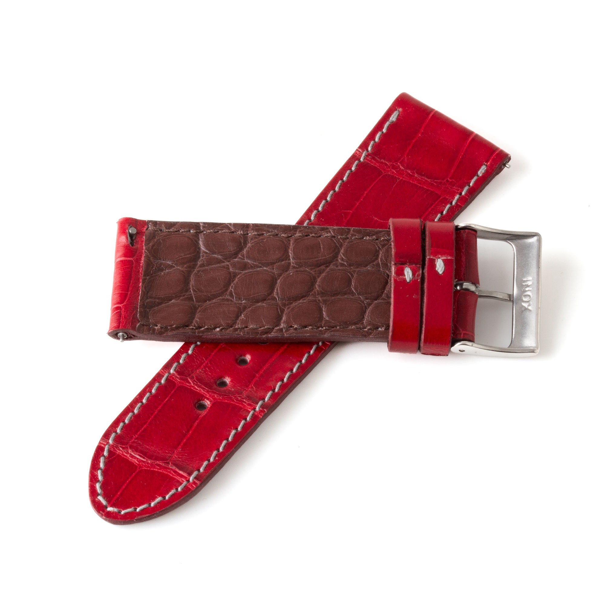 Alligator "Solo" leather watch band - 24mm width (0.94 inches) / Size S (n° 9)