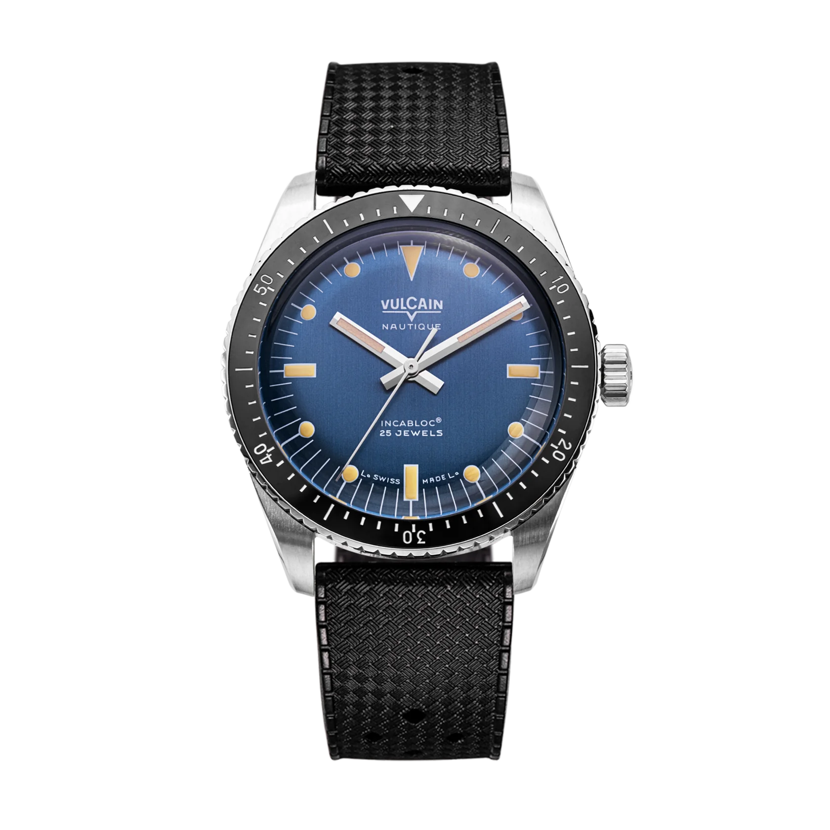 Vulcain Watch - Skindiver Nautique 38mm - Blue (metal bracelet + rubber strap included)