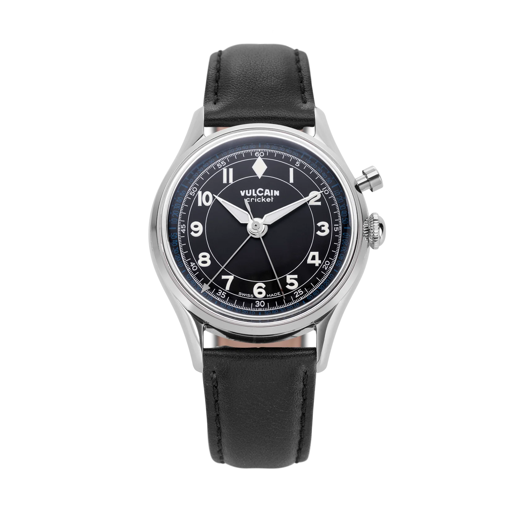 Vulcain Watch - Cricket Classique 39 mm - Black & White/Blue