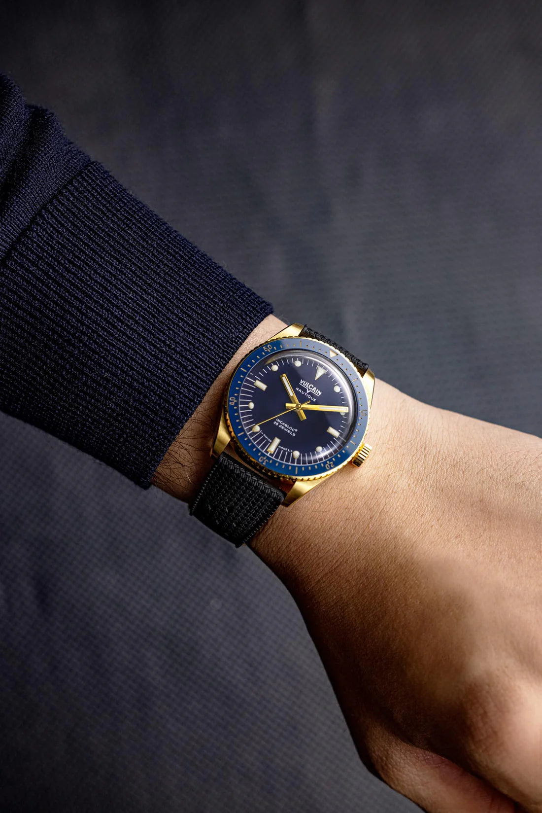 Montre Vulcain - Skindiver Nautique 38mm - Gold & Blue