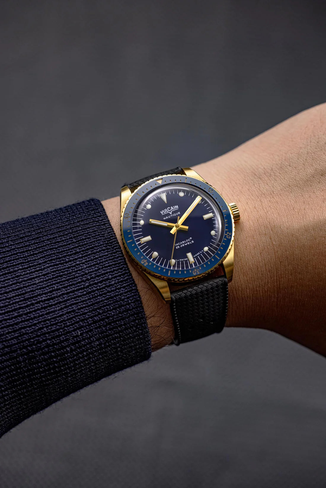 Montre Vulcain - Skindiver Nautique 38mm - Gold & Blue