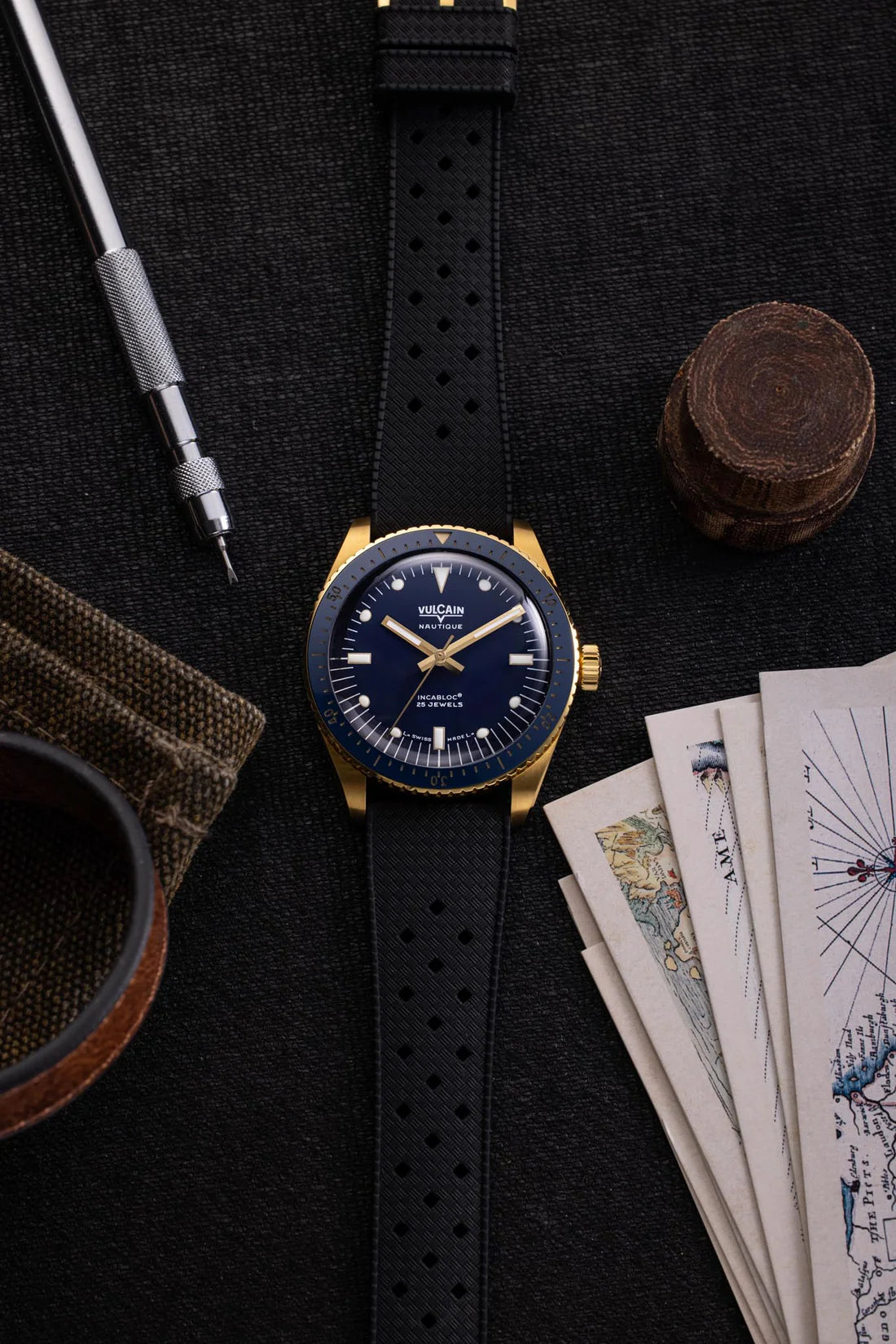 Montre Vulcain - Skindiver Nautique 38mm - Gold & Blue