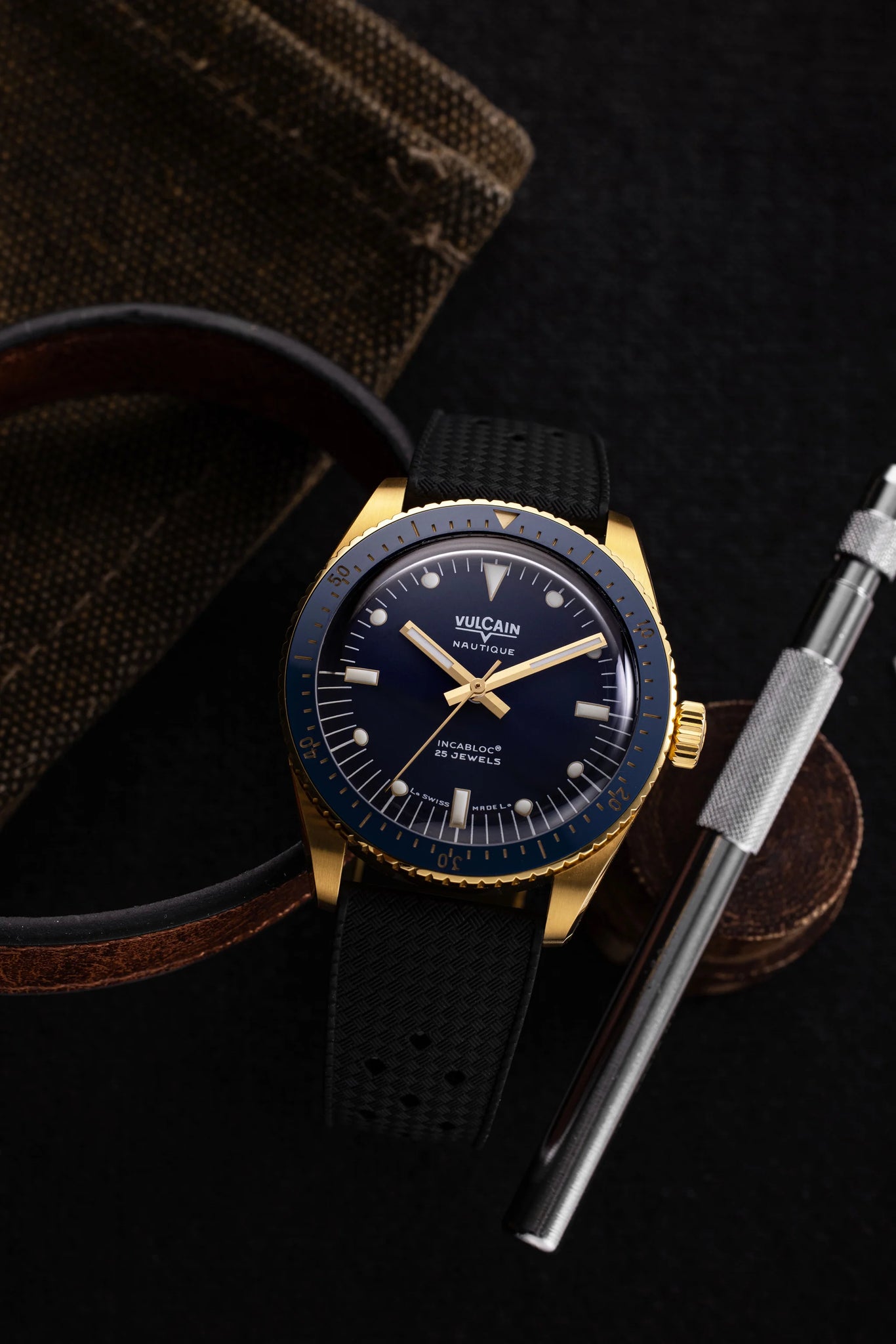 Montre Vulcain - Skindiver Nautique 38mm - Gold & Blue