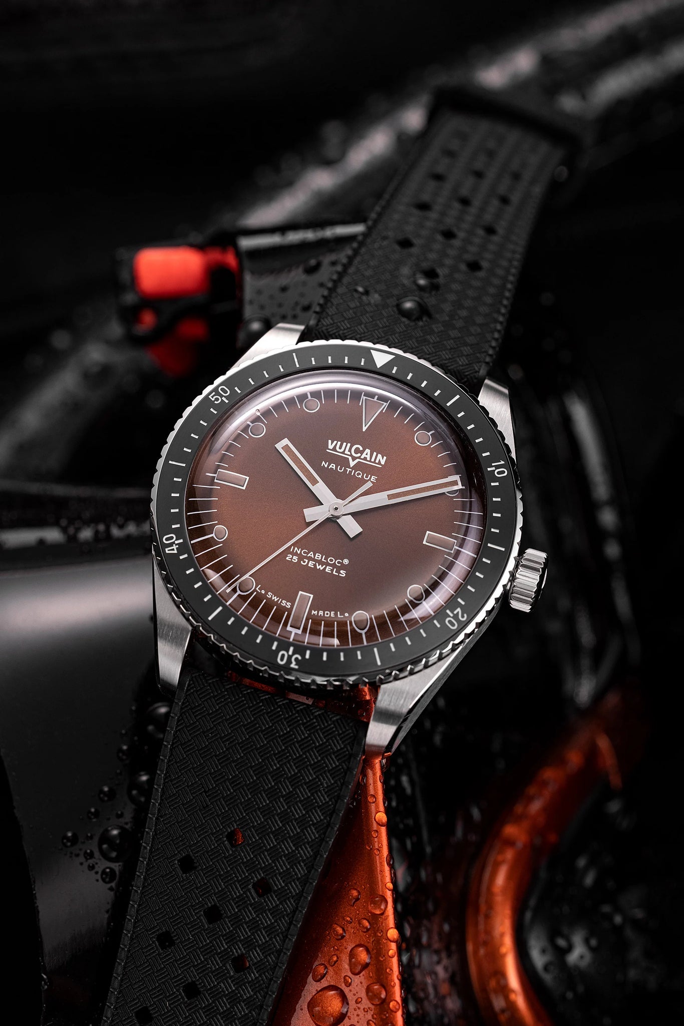 Montre Vulcain - Skindiver Nautique 38mm - "Coca Cola " Brown (metal bracelet + rubber strap included)