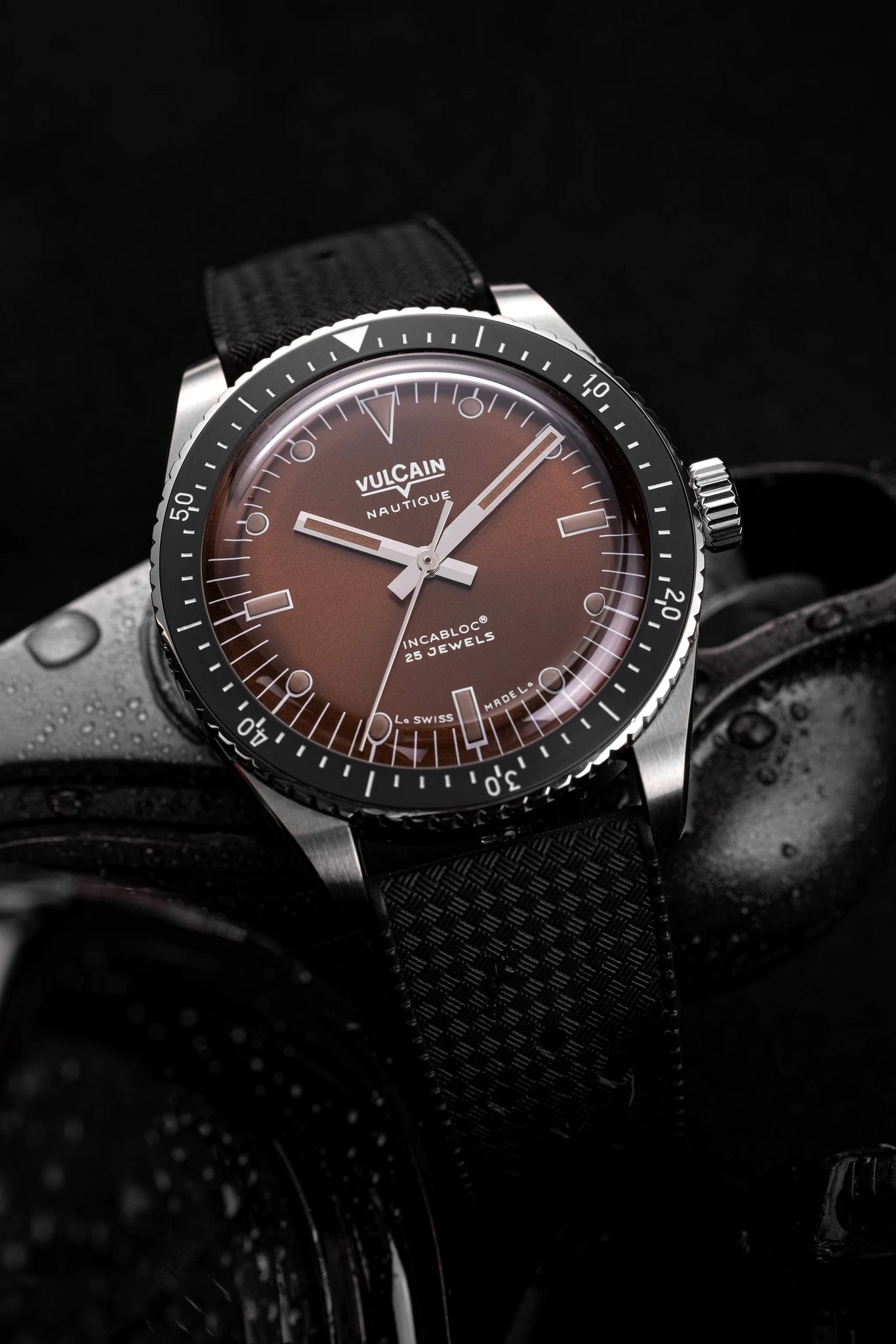 Montre Vulcain - Skindiver Nautique 38mm - "Coca Cola " Brown (metal bracelet + rubber strap included)