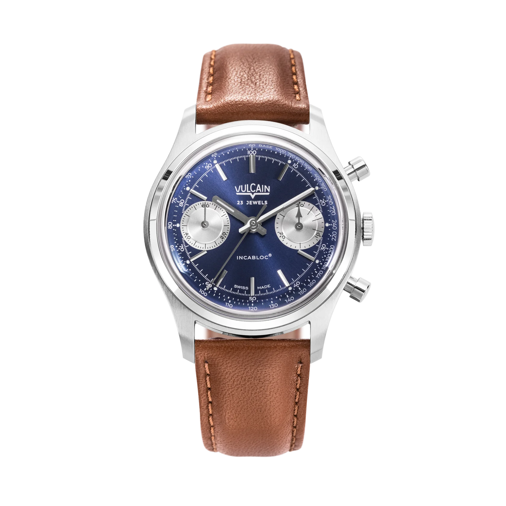 Vulcain Watch - Chronograph 70's 38mm - Blue