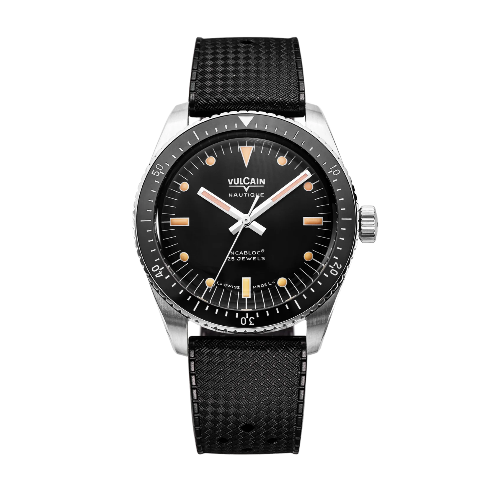 Montre Vulcain - Skindiver Nautique 38mm - Black (metal bracelet + rubber strap included)