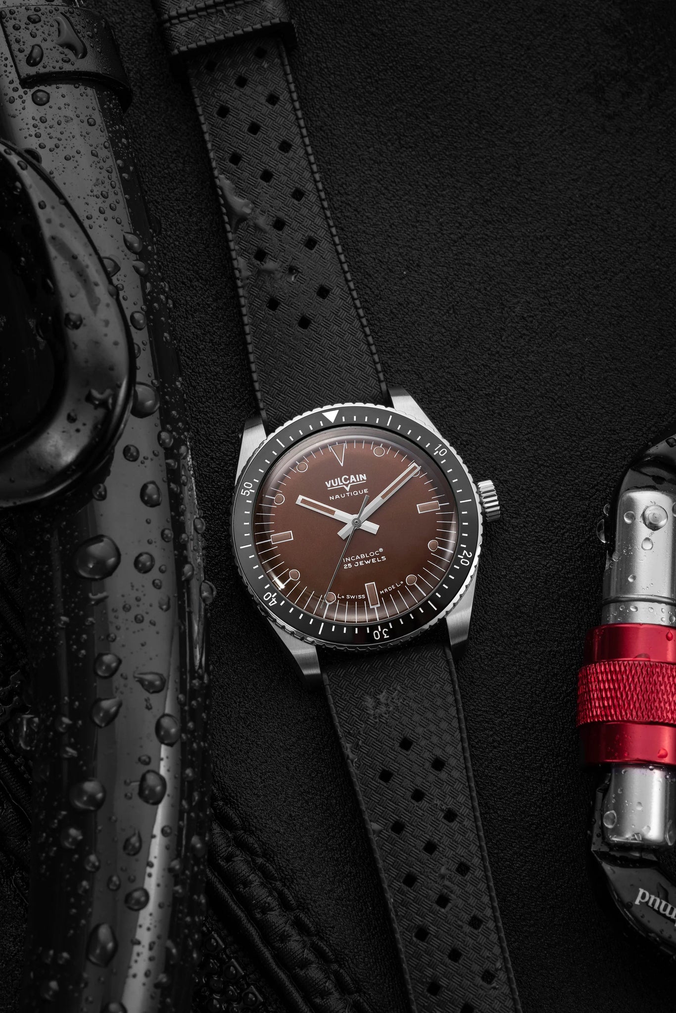 Montre Vulcain - Skindiver Nautique 38mm - "Coca Cola " Brown (metal bracelet + rubber strap included)