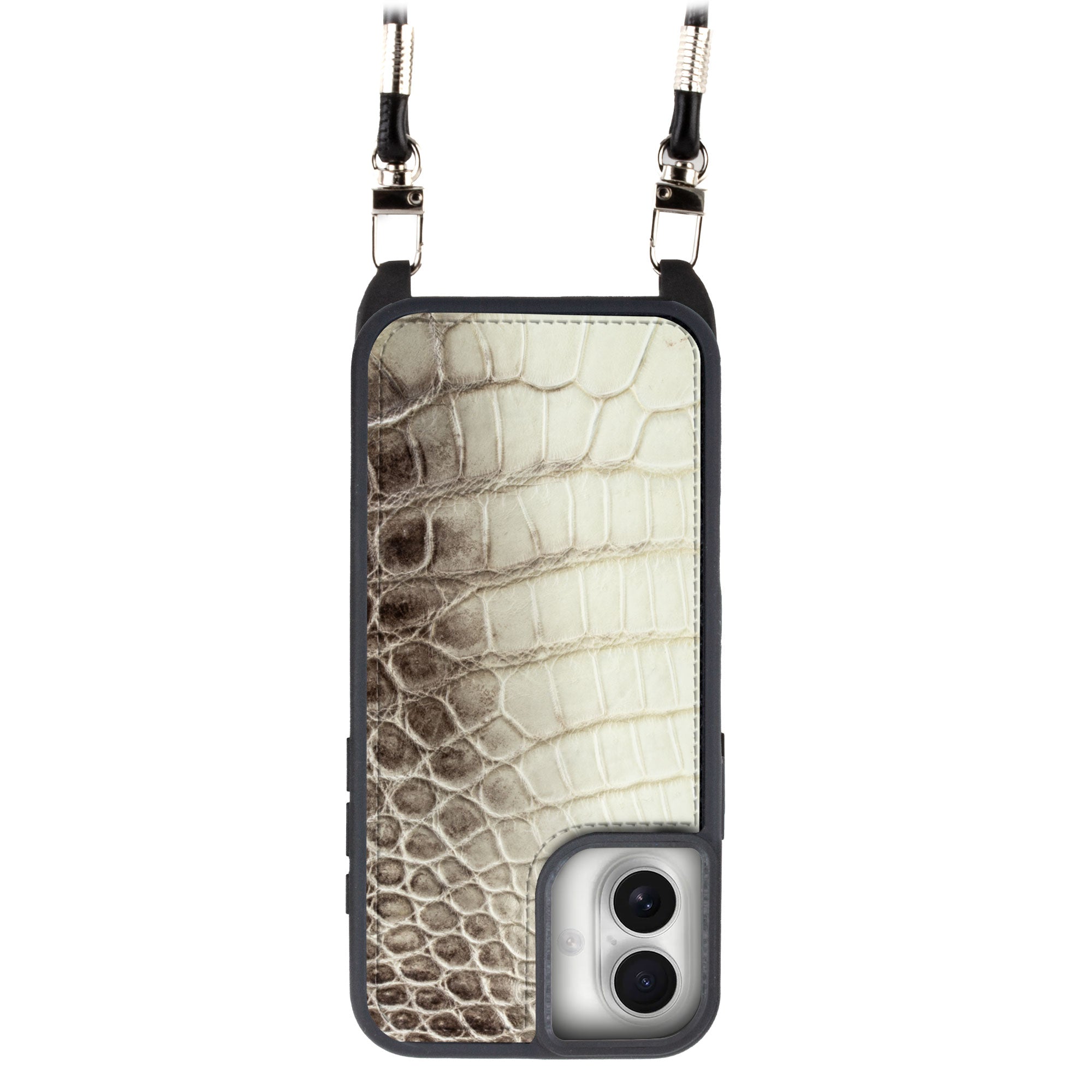 iPhone "Sport case" with leather cover - iPhone 16 ( all models ) - "Himalaya" Crocodile