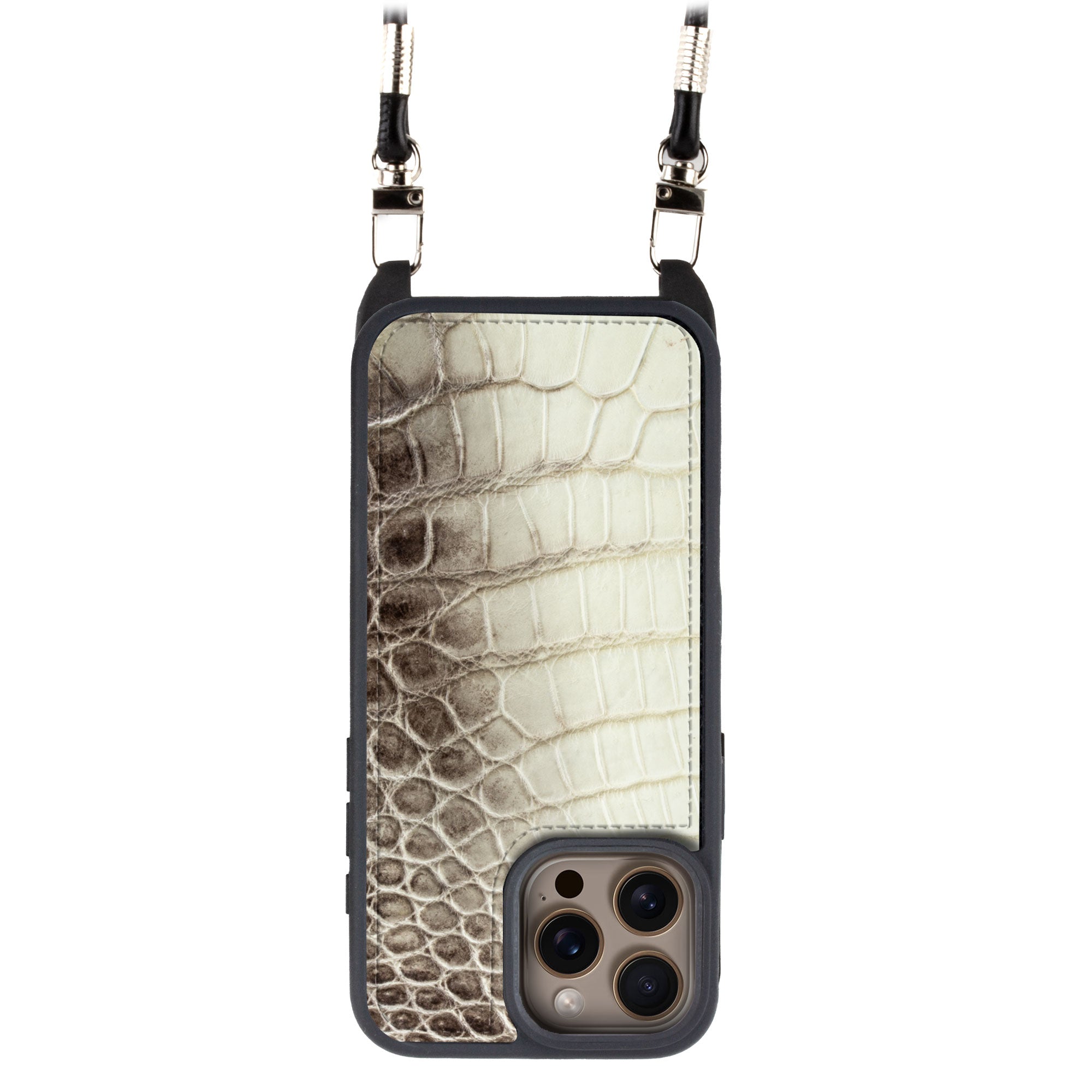 iPhone "Sport case" with leather cover - iPhone 16 ( all models ) - "Himalaya" Crocodile