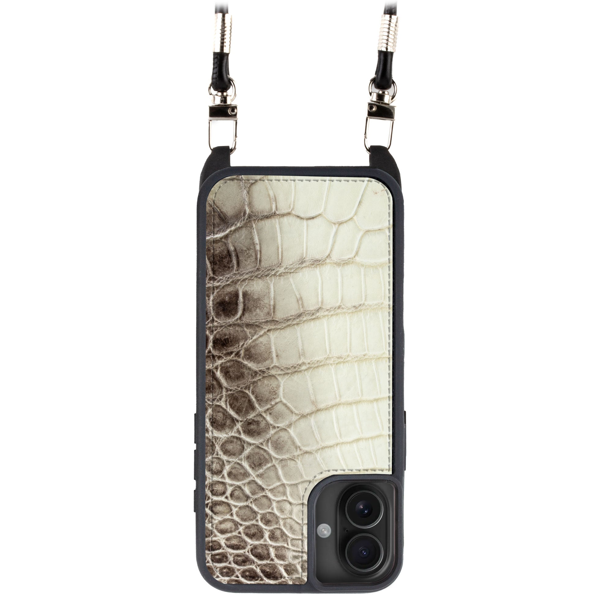 iPhone "Sport case" with leather cover - iPhone 16 ( all models ) - "Himalaya" Crocodile