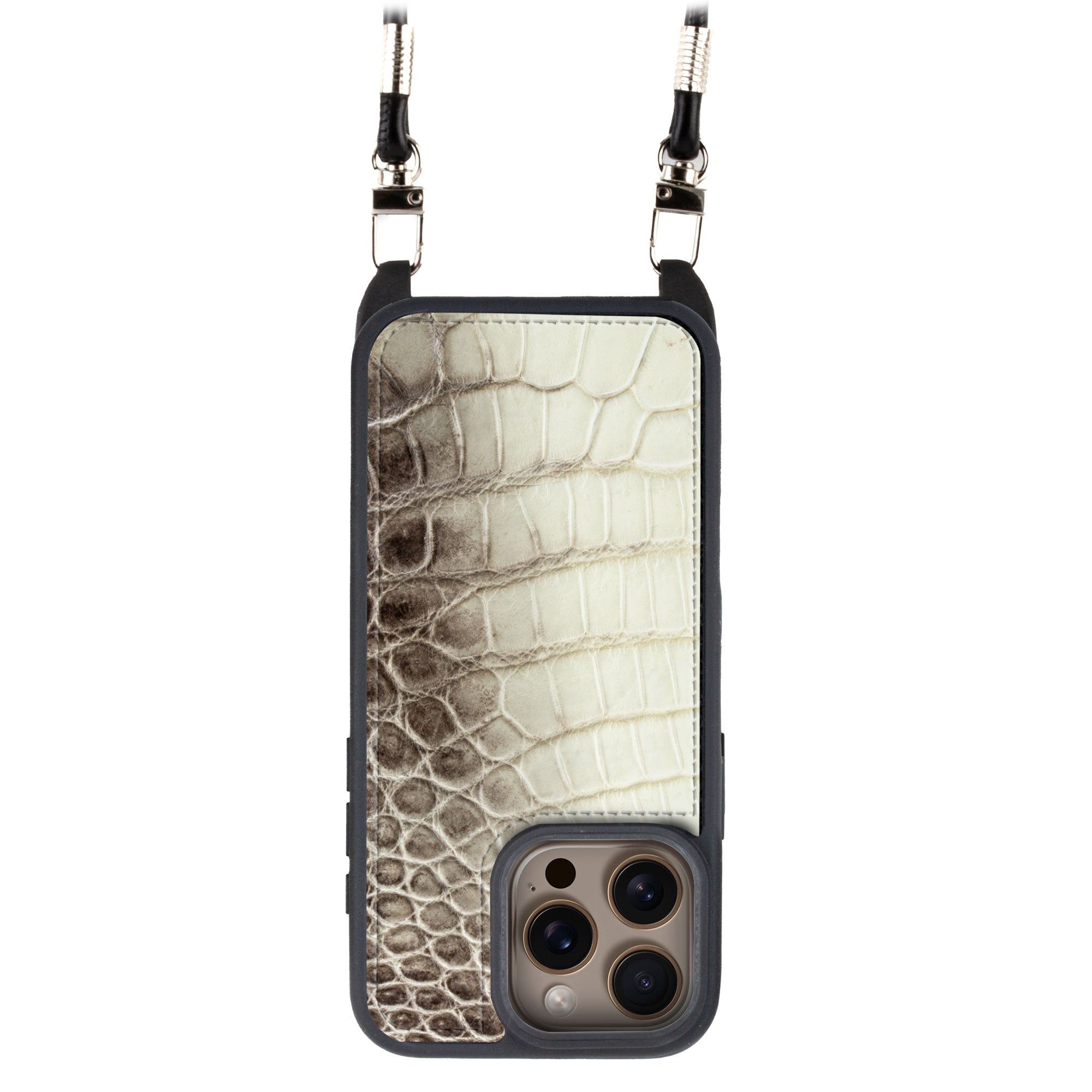 iPhone "Sport case" with leather cover - iPhone 16 ( all models ) - "Himalaya" Crocodile