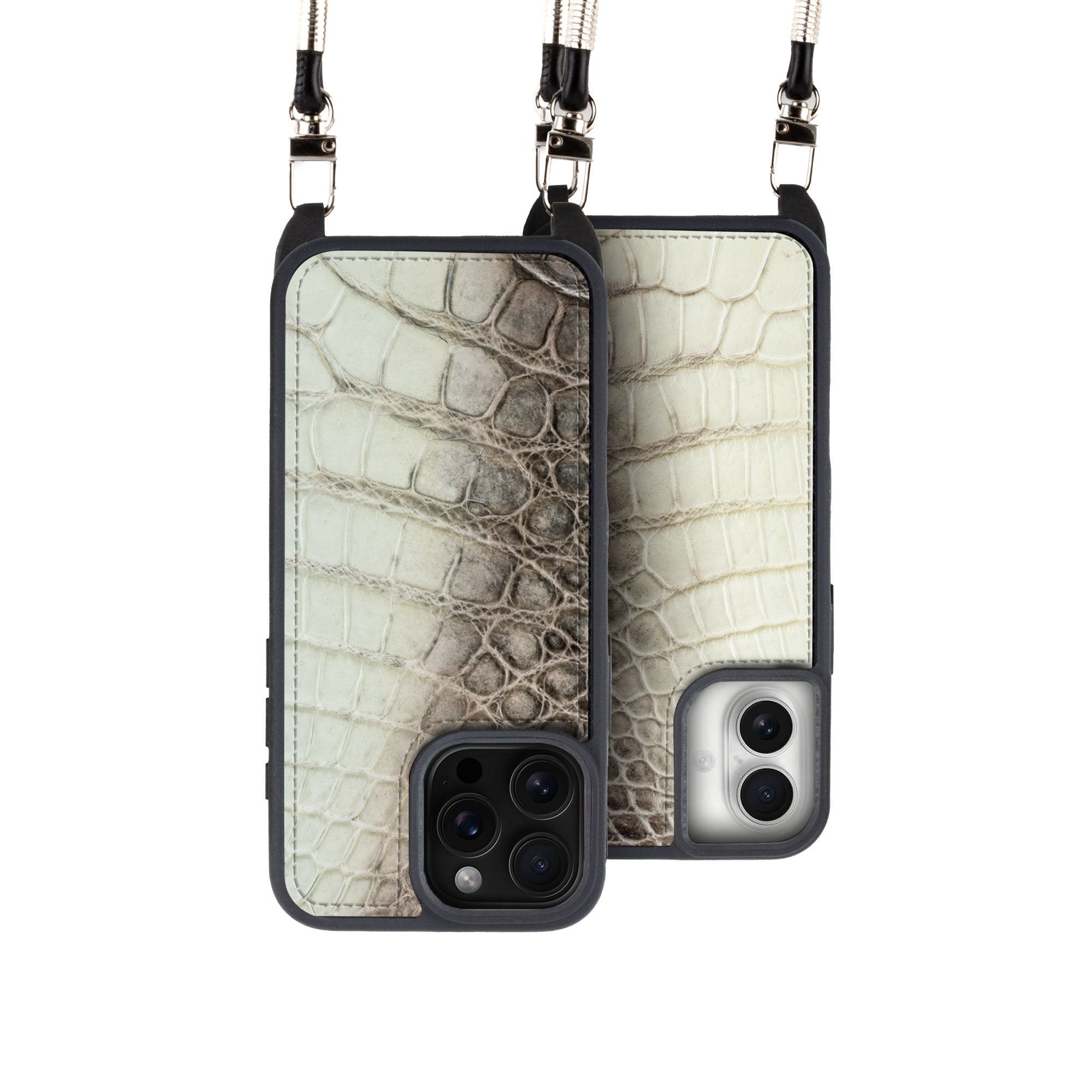 iPhone "Sport case" with leather cover - iPhone 16 ( all models ) - "Himalaya" Crocodile