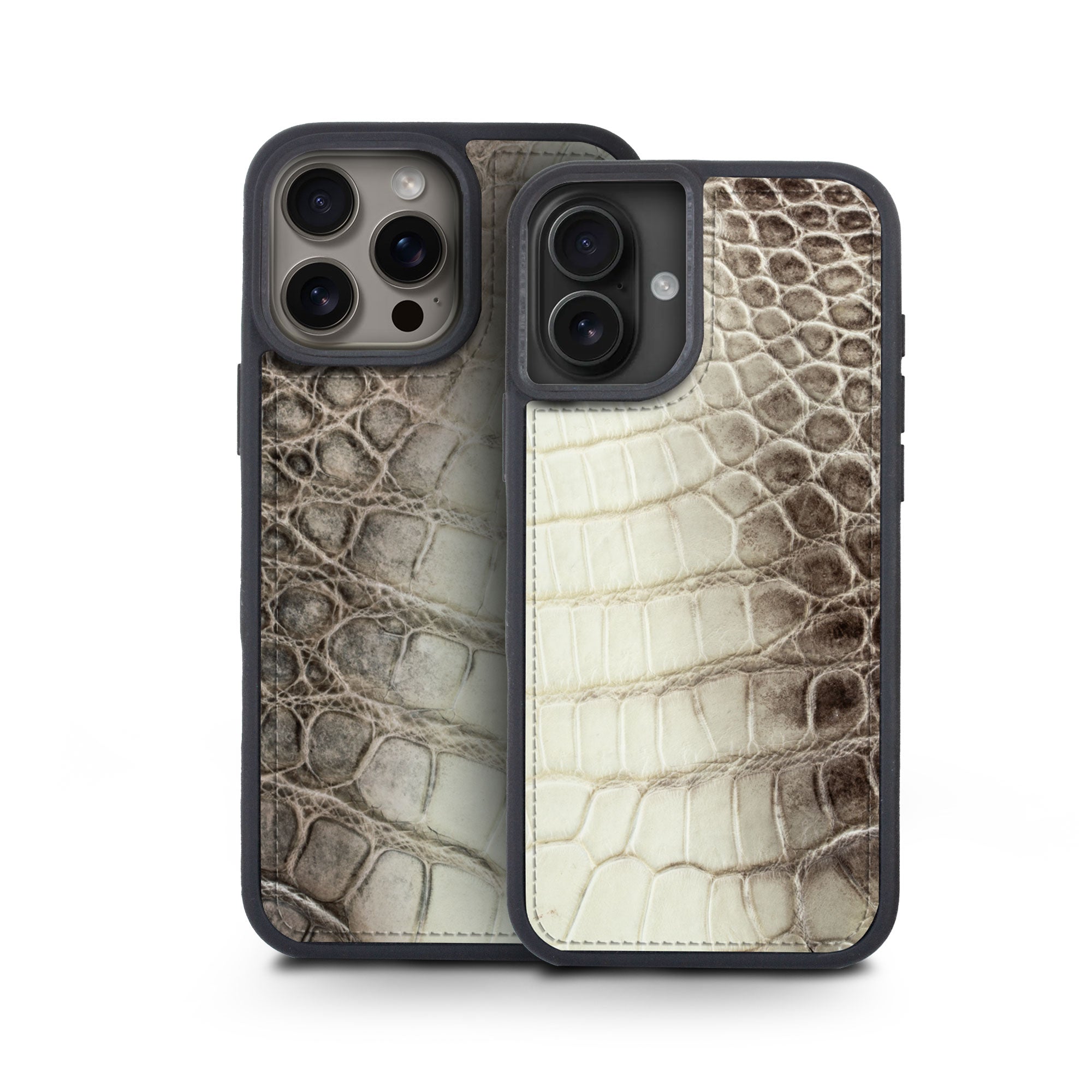 iPhone "Sport case" with leather cover - iPhone 16 ( all models ) - Genuine "Himalaya" crocodile