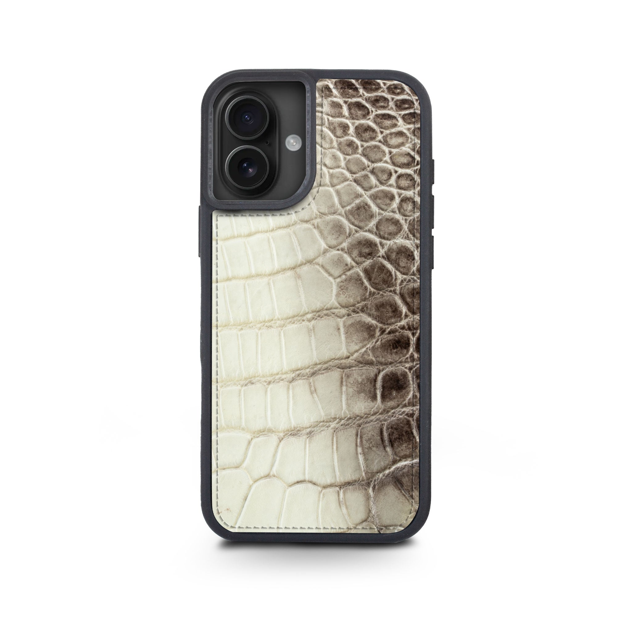 iPhone "Sport case" with leather cover - iPhone 16 ( all models ) - Genuine "Himalaya" crocodile