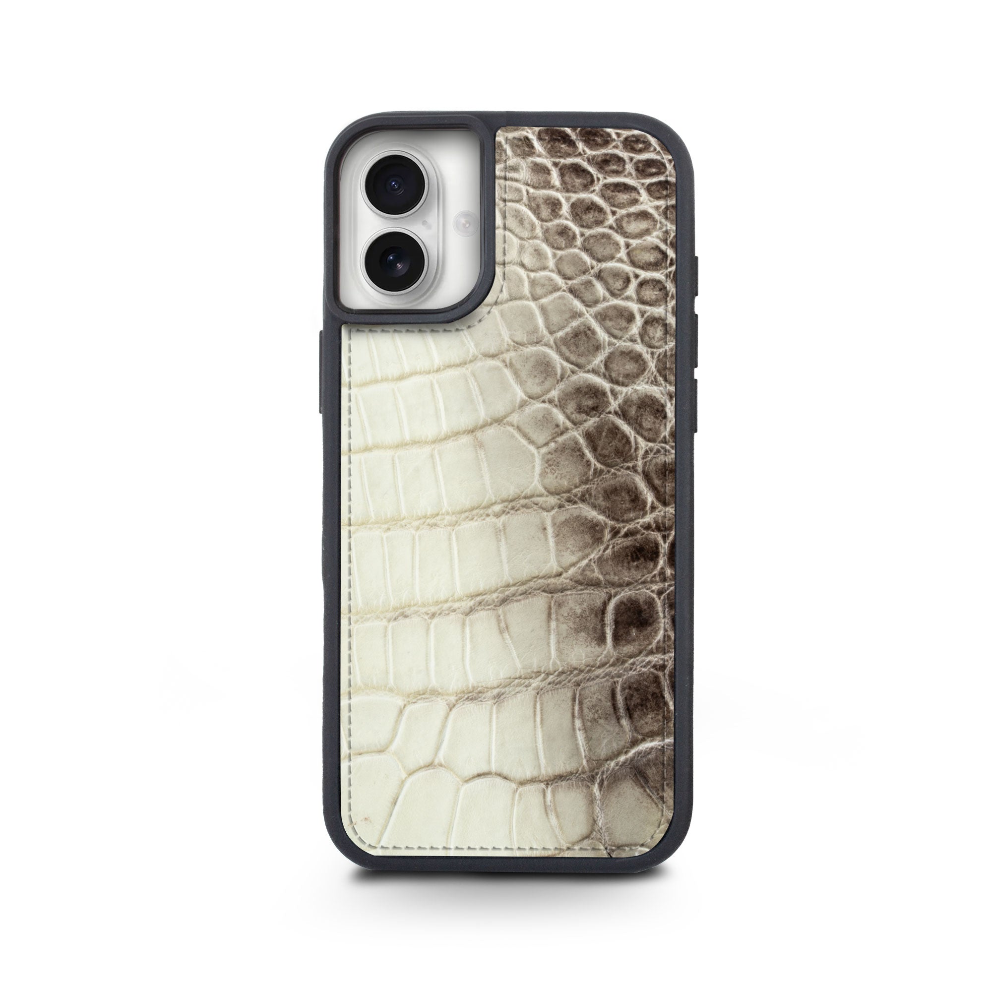 iPhone "Sport case" with leather cover - iPhone 16 ( all models ) - Genuine "Himalaya" crocodile