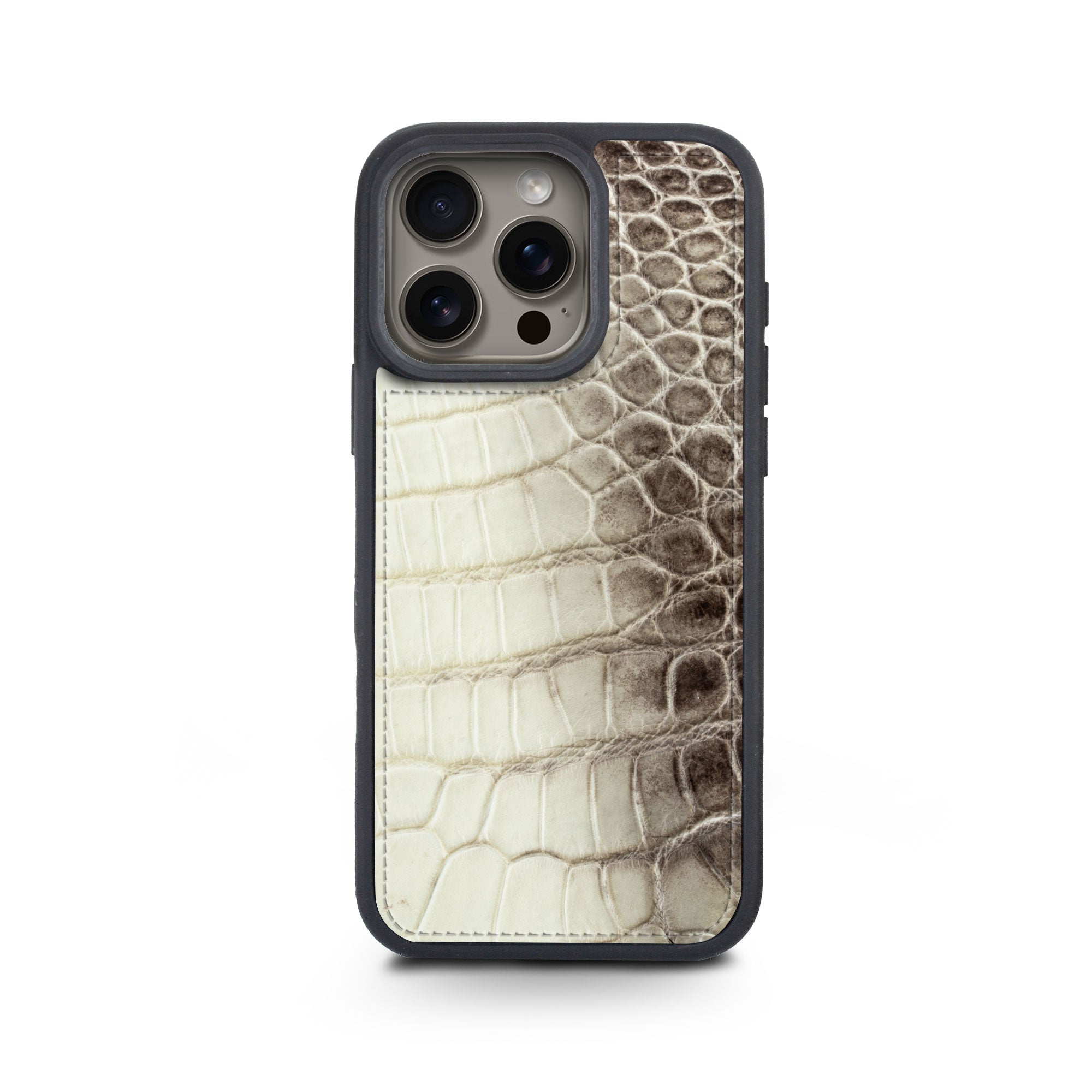 iPhone "Sport case" with leather cover - iPhone 16 ( all models ) - Genuine "Himalaya" crocodile