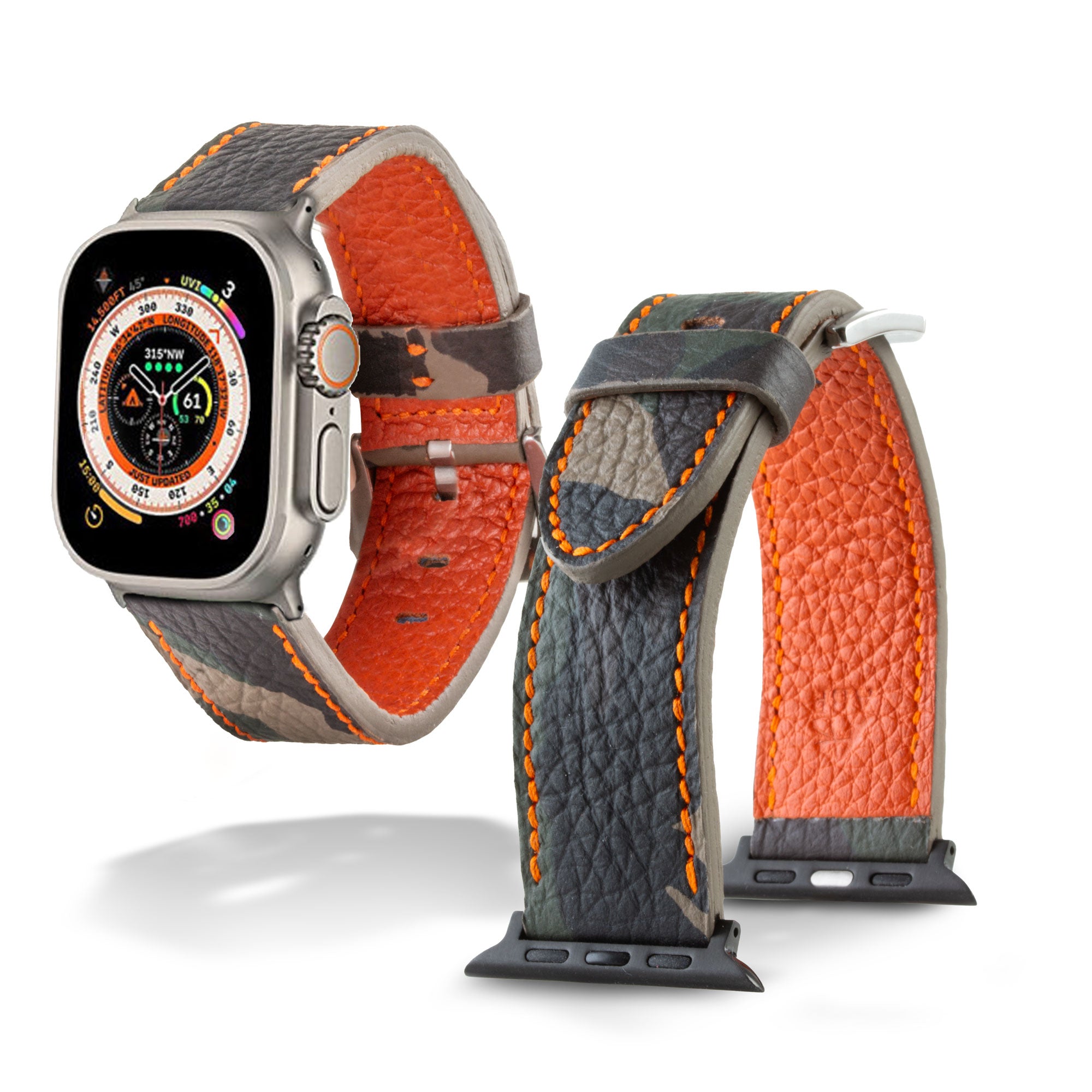 Apple Watch Ultra Leather Watchband "Holi" - Buffalo "Camouflage"