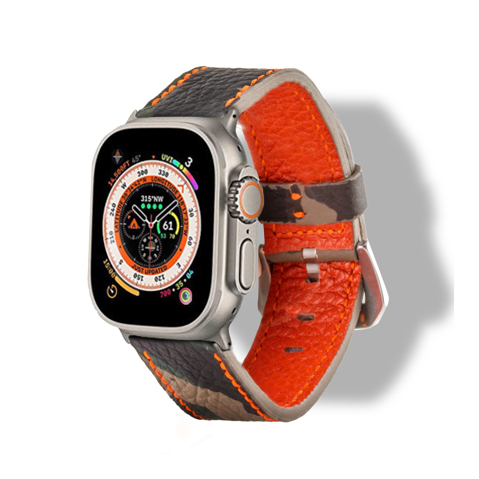 Apple Watch Ultra Leather Watchband "Holi" - Buffalo "Camouflage"