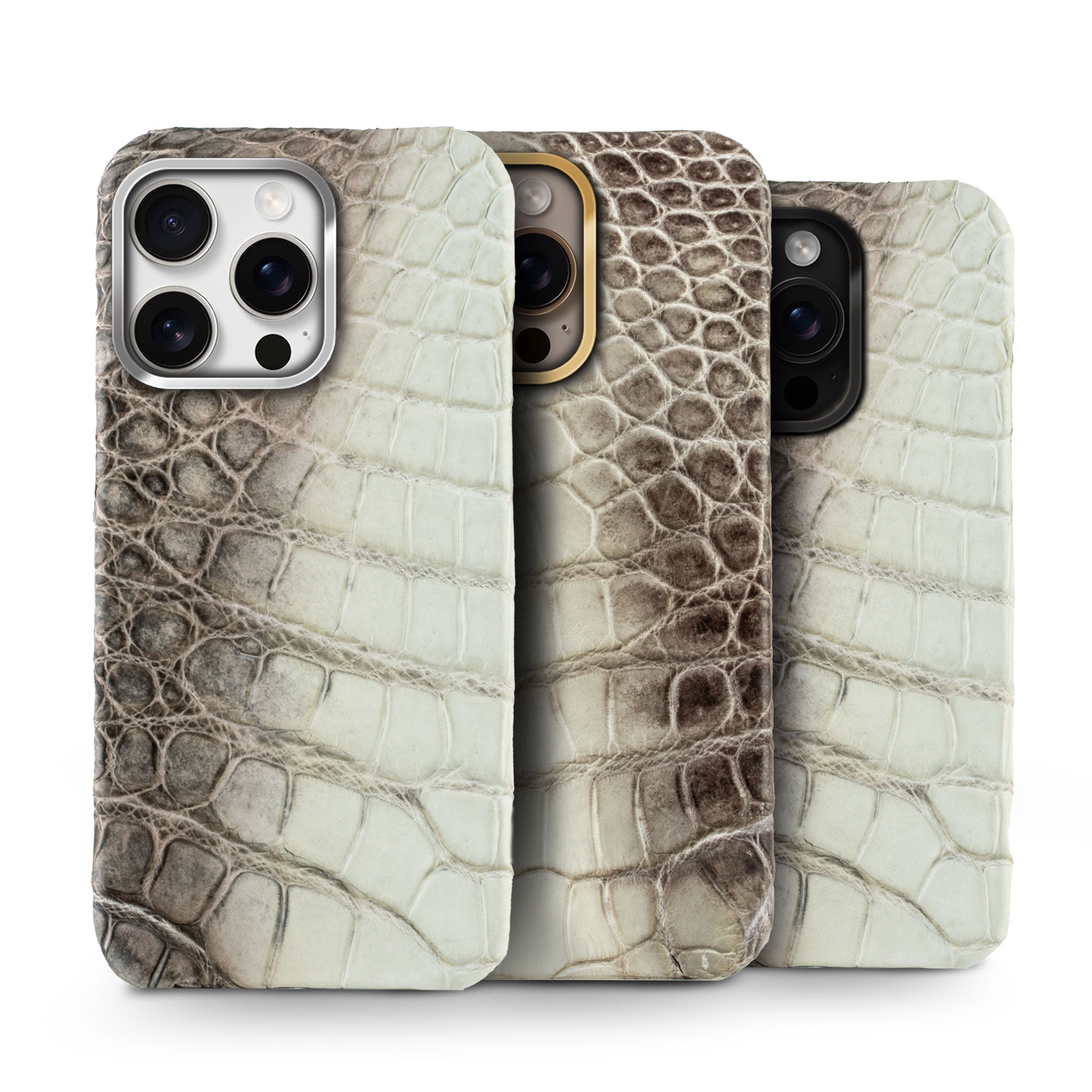 Leather iPhone case / cover "Prime" - iPhone 16 ( Pro & Pro Max only ) - Genuine "Himalaya" crocodile