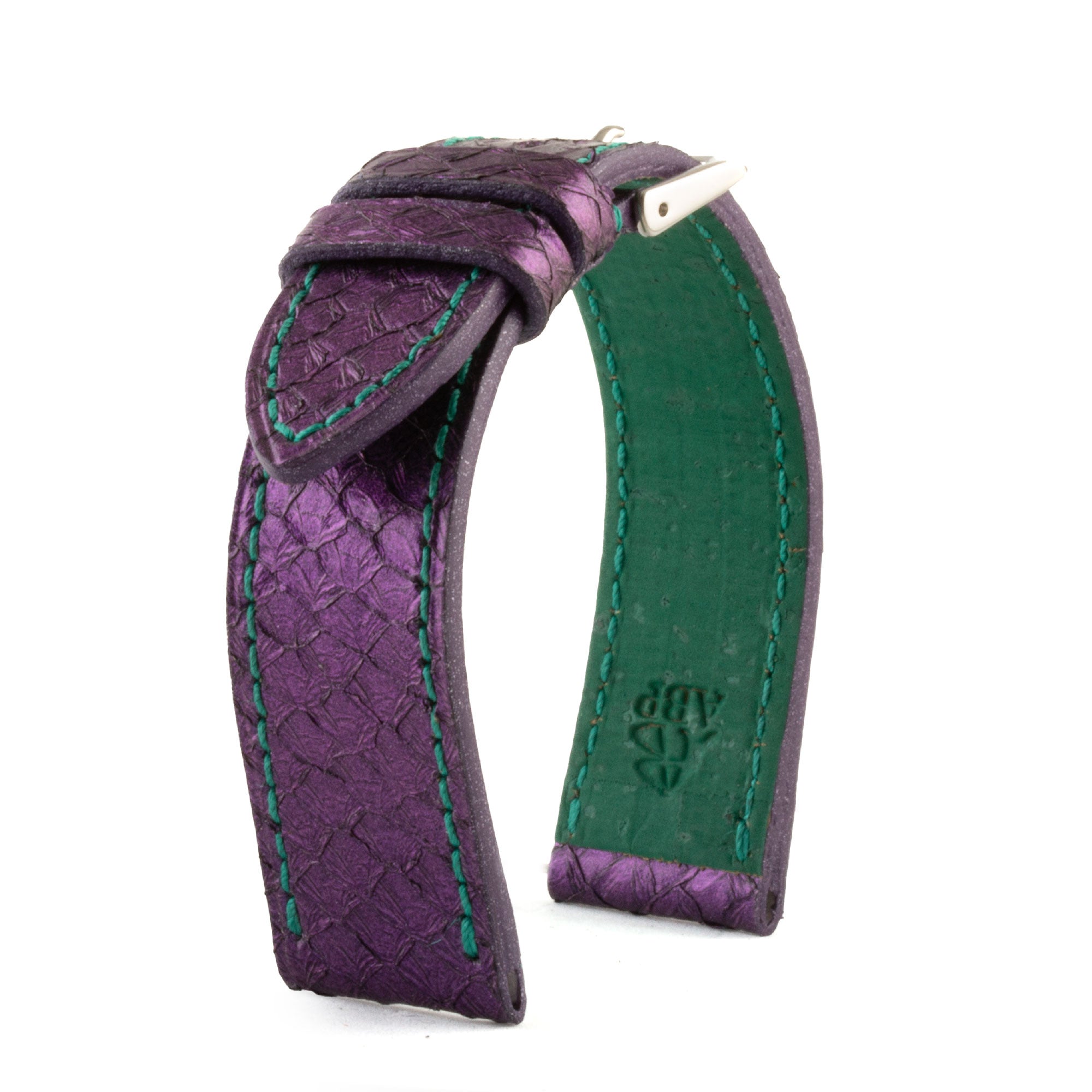 ​Eco-friendly "Upcycling"" watch strap - Purple salmon