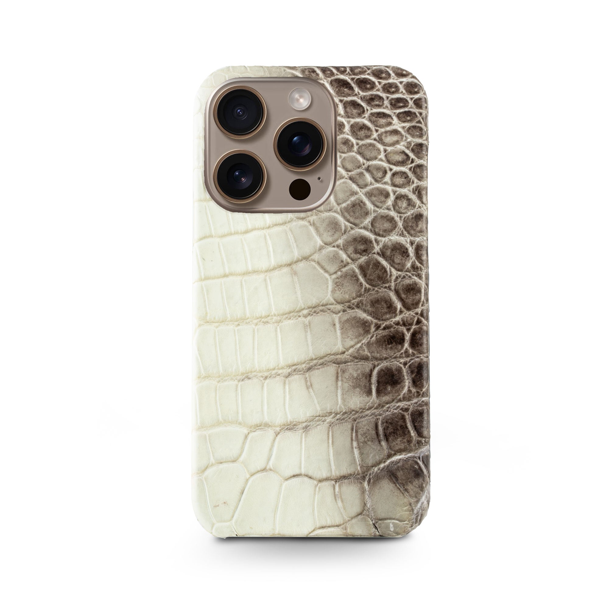 Leather iPhone case / cover "Slim" - iPhone 16 ( All models ) - Genuine "Himalaya" crocodile