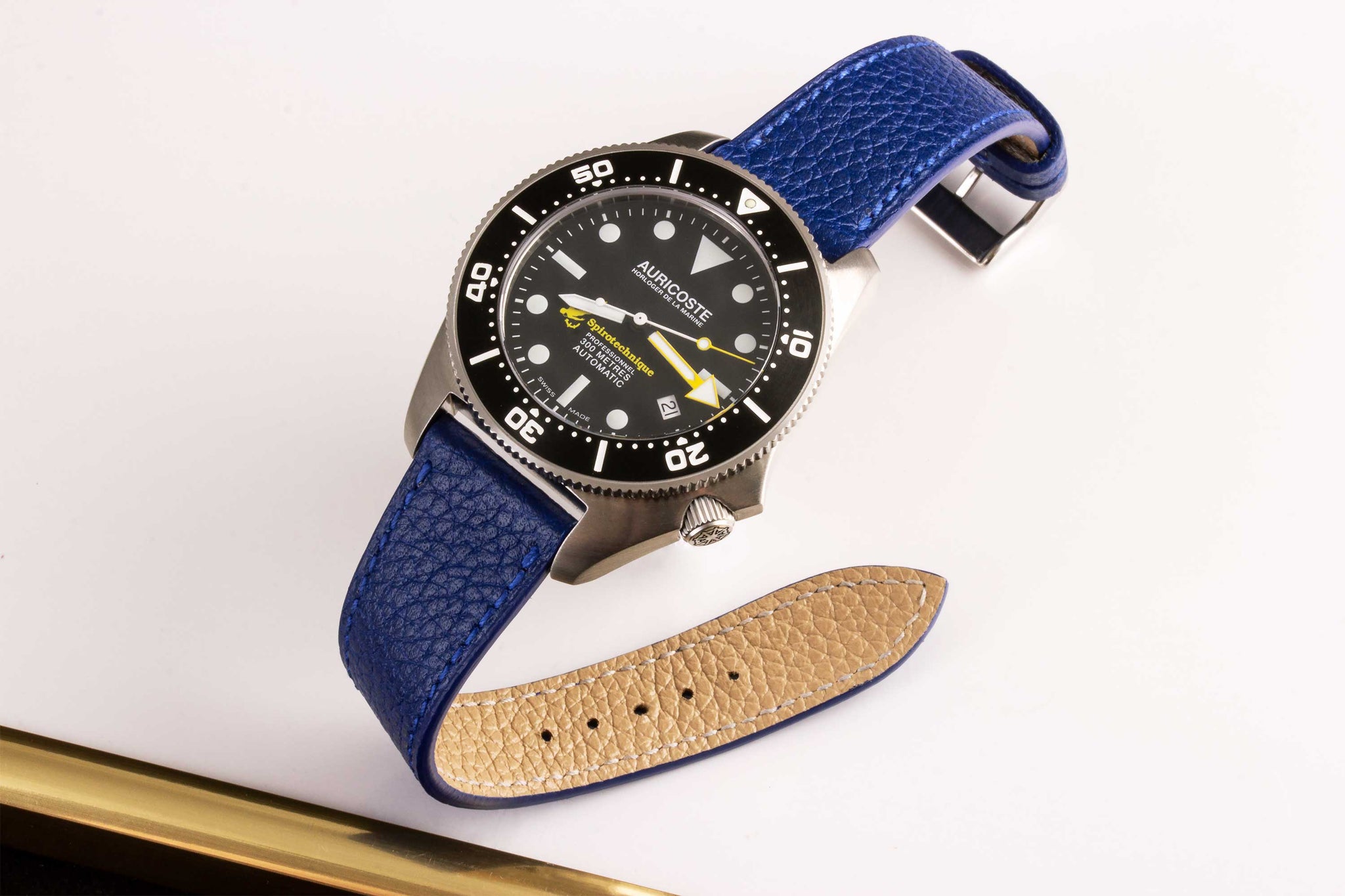 Leather watchband - Buffalo (black, blue, green, brown, kaki...)
