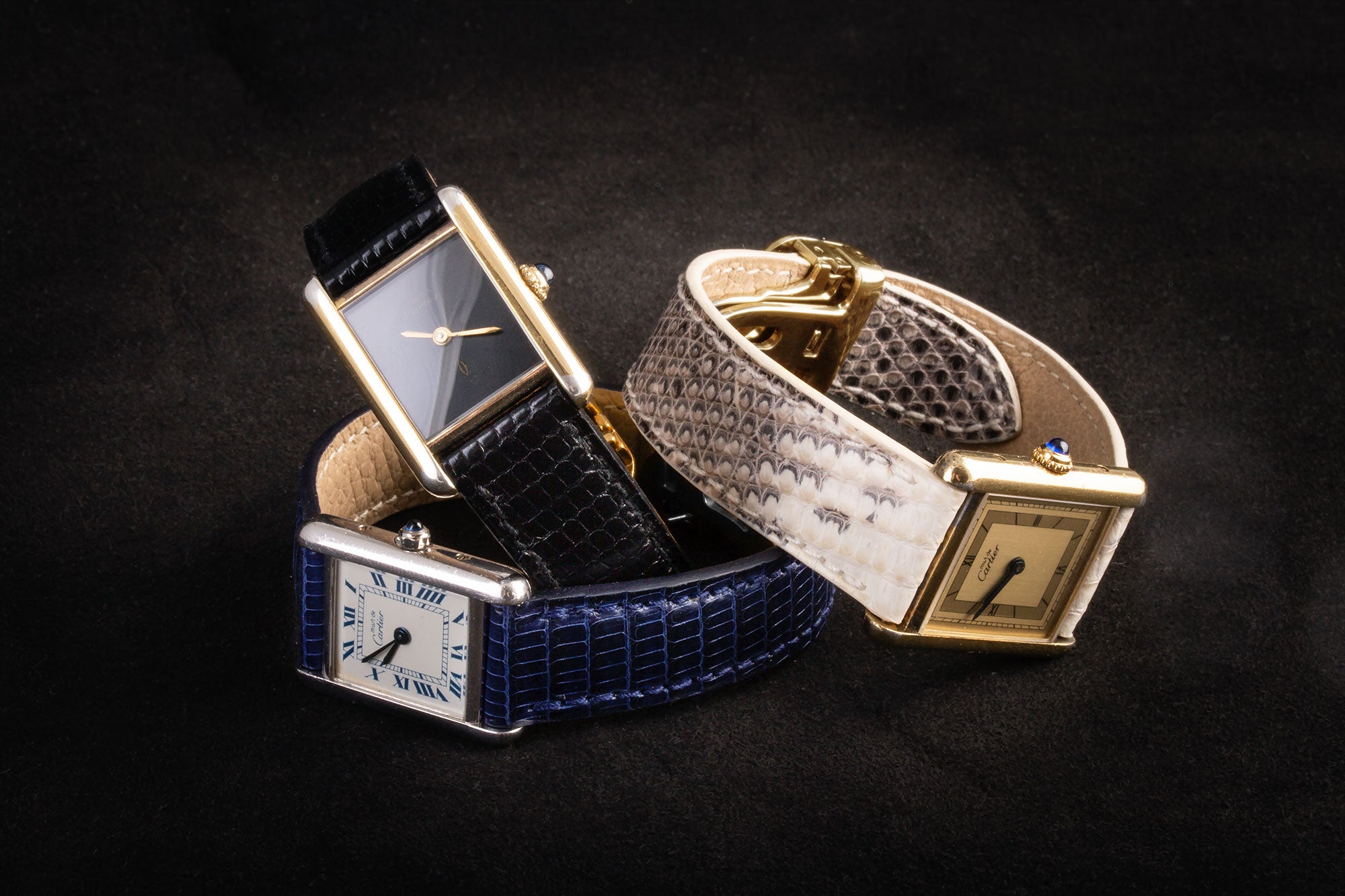 ​Cartier Tank - Leather watch band - Lizard (black, blue, brown, red, himalaya)