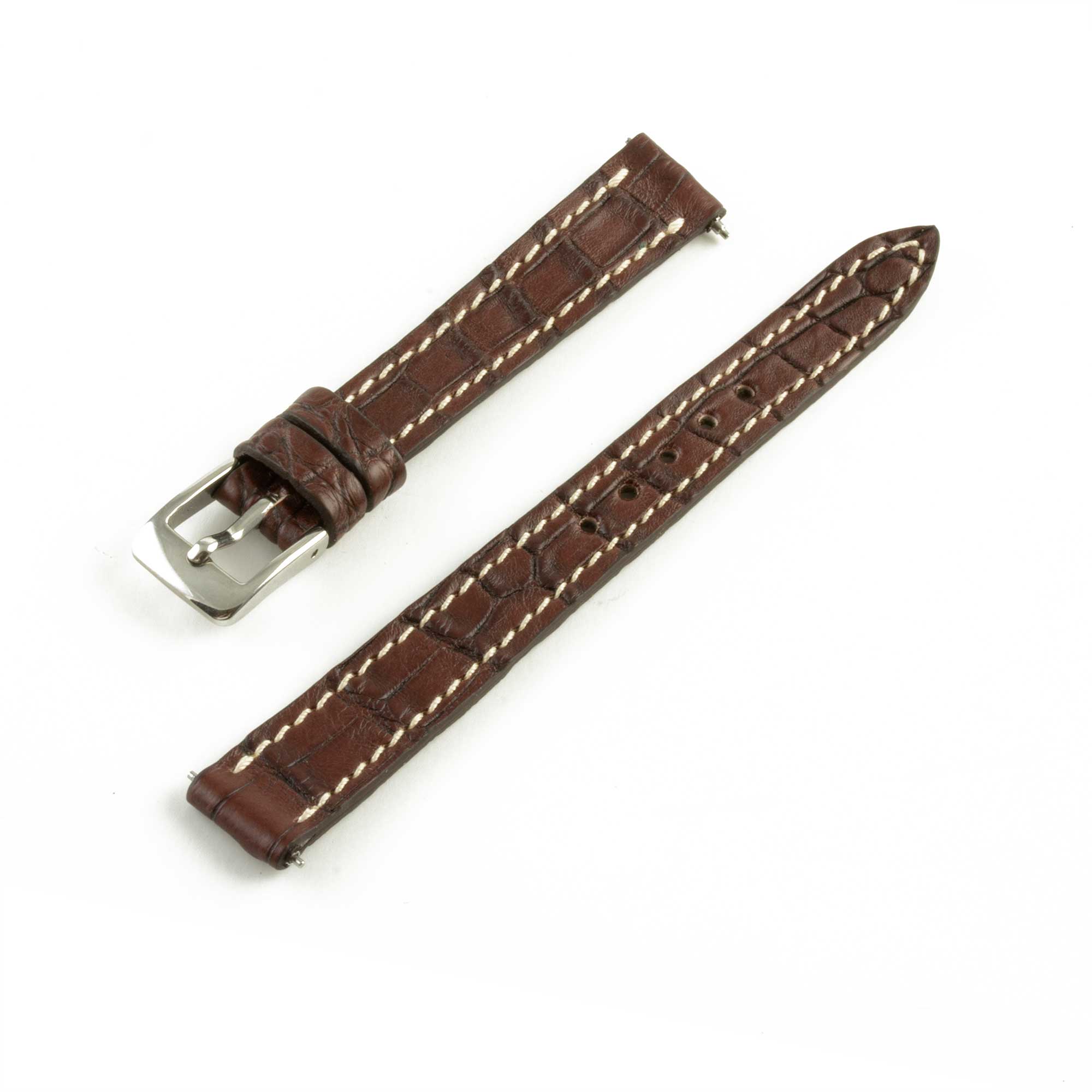 Alligator "Solo" leather watch band - 12mm width (0.47 inches) / Size S (n° 4)