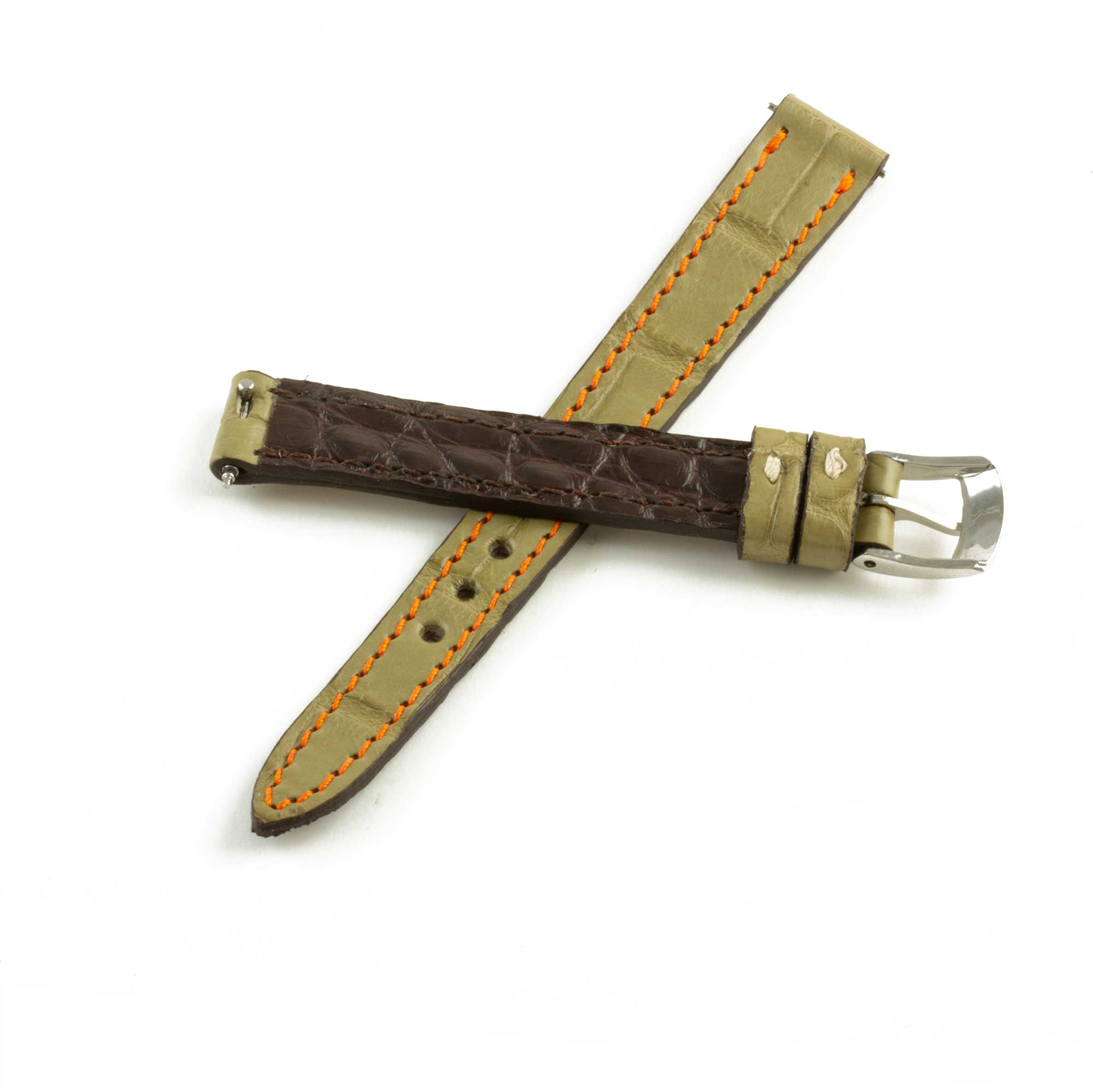 Alligator "Solo" leather watch band - 12mm width (0.47 inches) / Size S (n° 7)