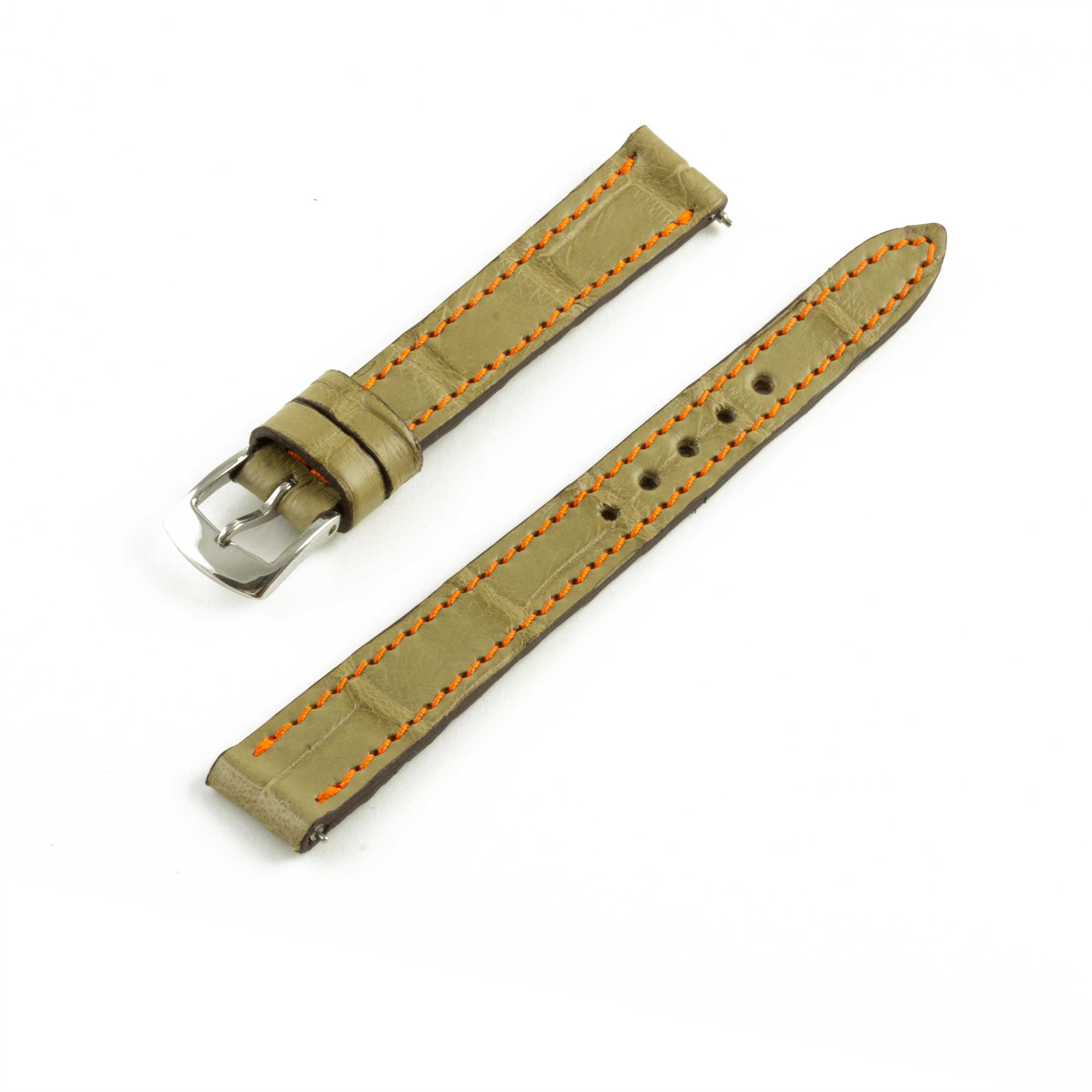 Alligator "Solo" leather watch band - 12mm width (0.47 inches) / Size S (n° 7)