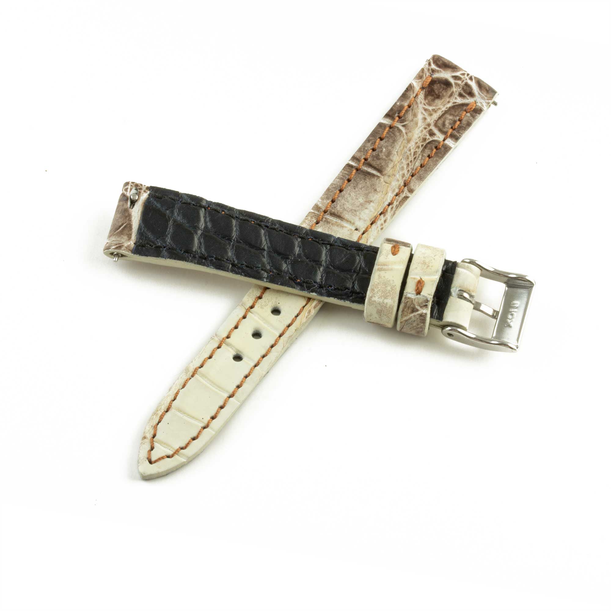 Alligator "Solo" leather watch band - 14mm width (0.55 inches) / Size S (n° 10)