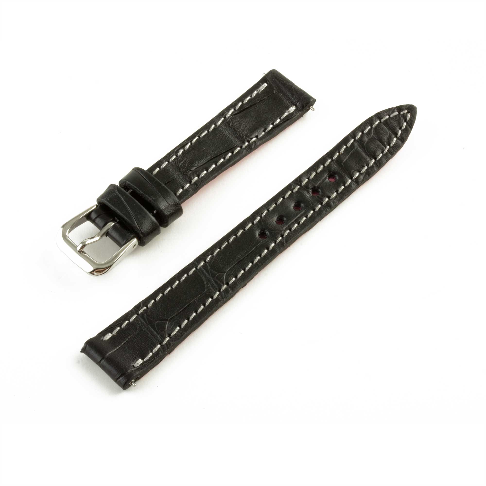 Alligator "Solo" leather watch band - 14mm width (0.55 inches) / Size S (n° 1)