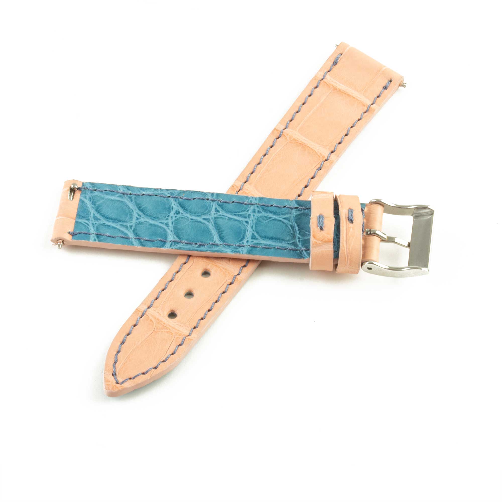 Alligator leather "Solo" watch band - 18mm width (0.71 inches) / Size M (n° 7)