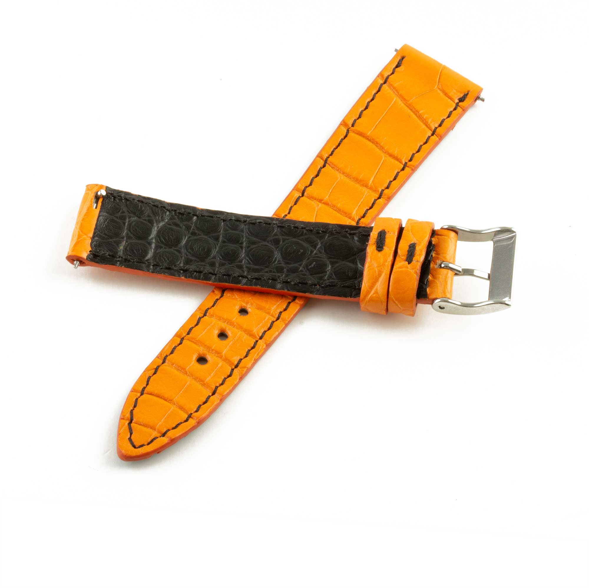 Alligator leather "Solo" watch band - 19mm width (0.75 inches) / Size M (n° 3)