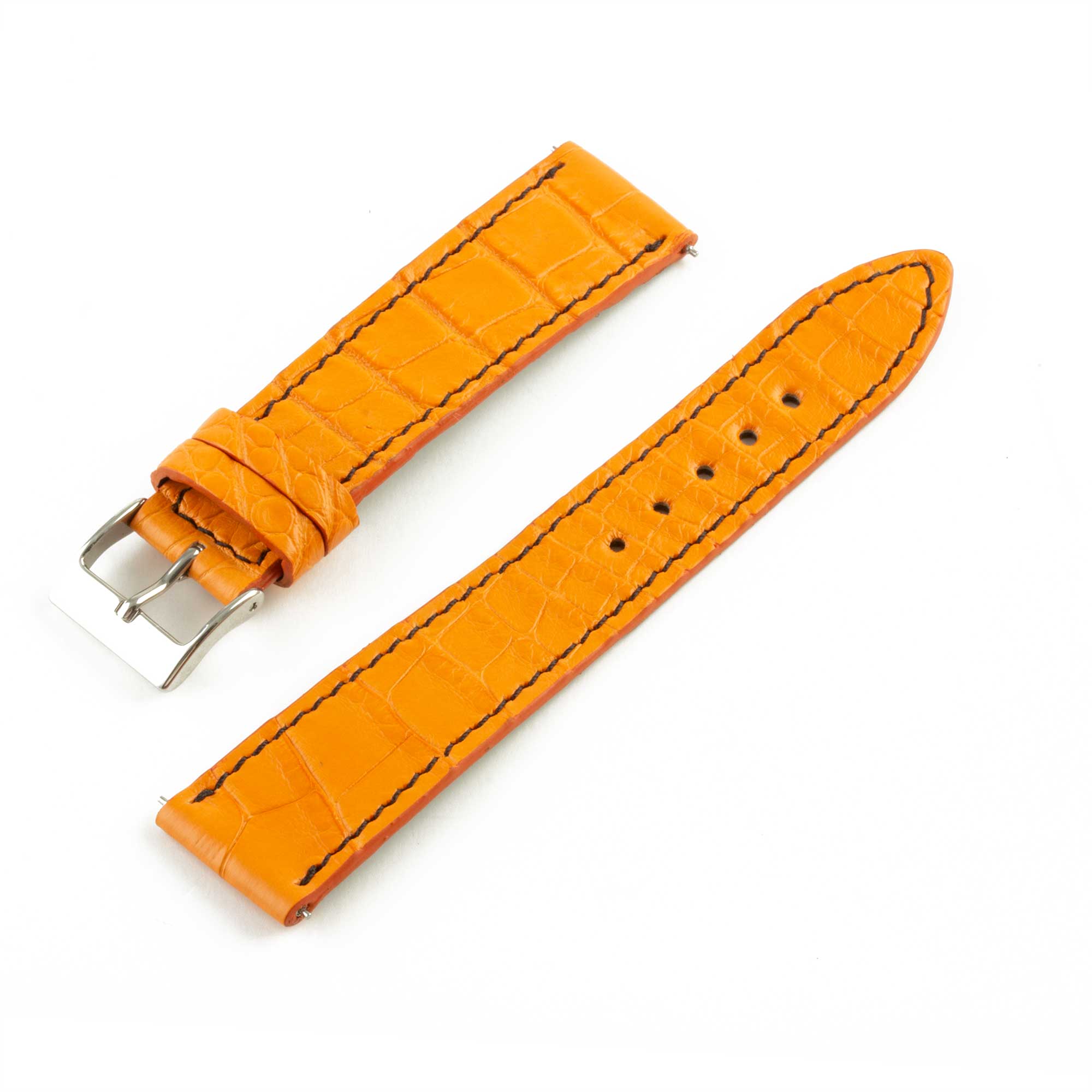 Bracelet montre "Solo" Alligator - Largeur 19mm / Taille M (n° 3)