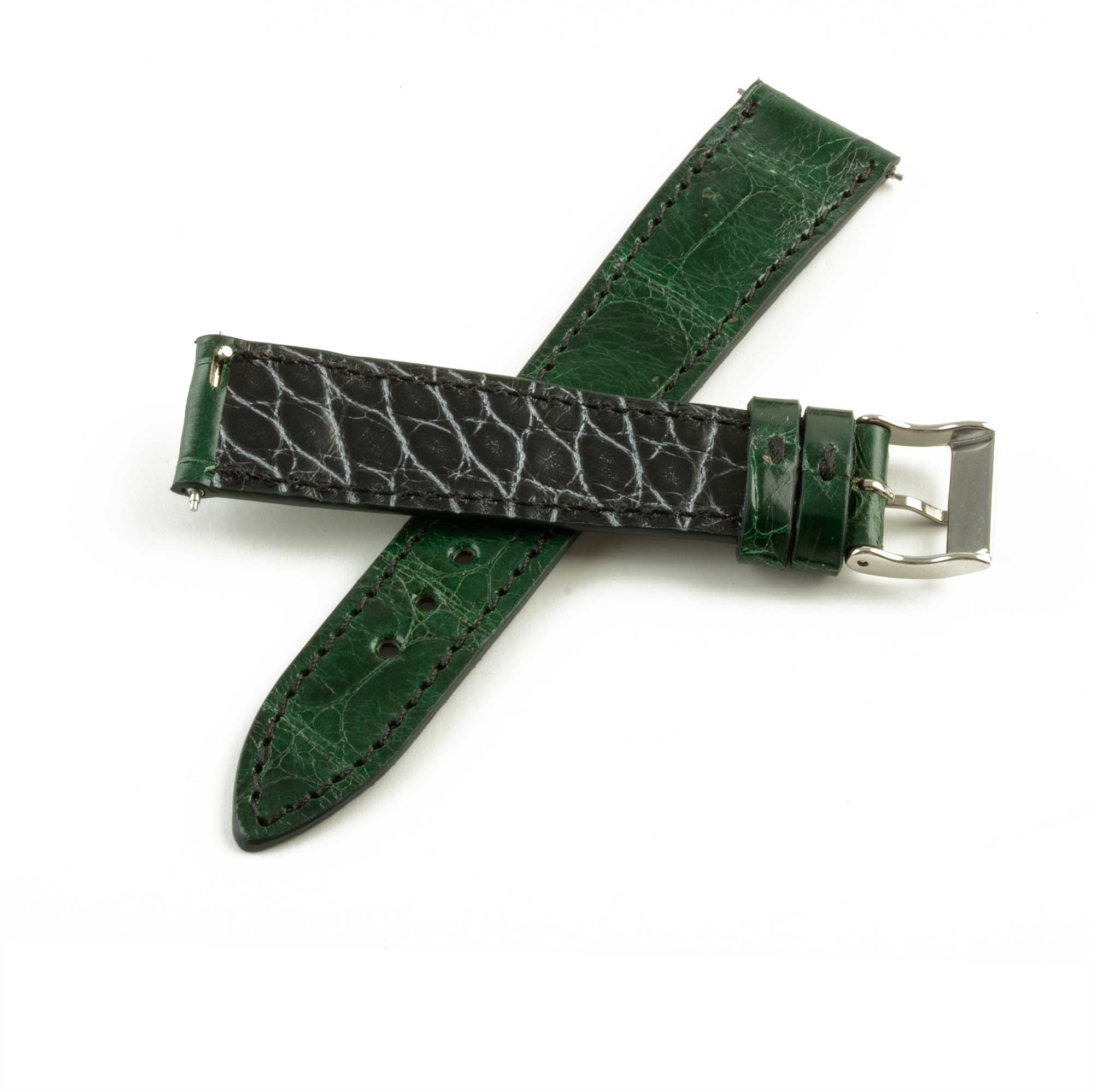 Alligator leather "Solo" watch band - 19mm width (0.75 inches) / Size M (n° 1)