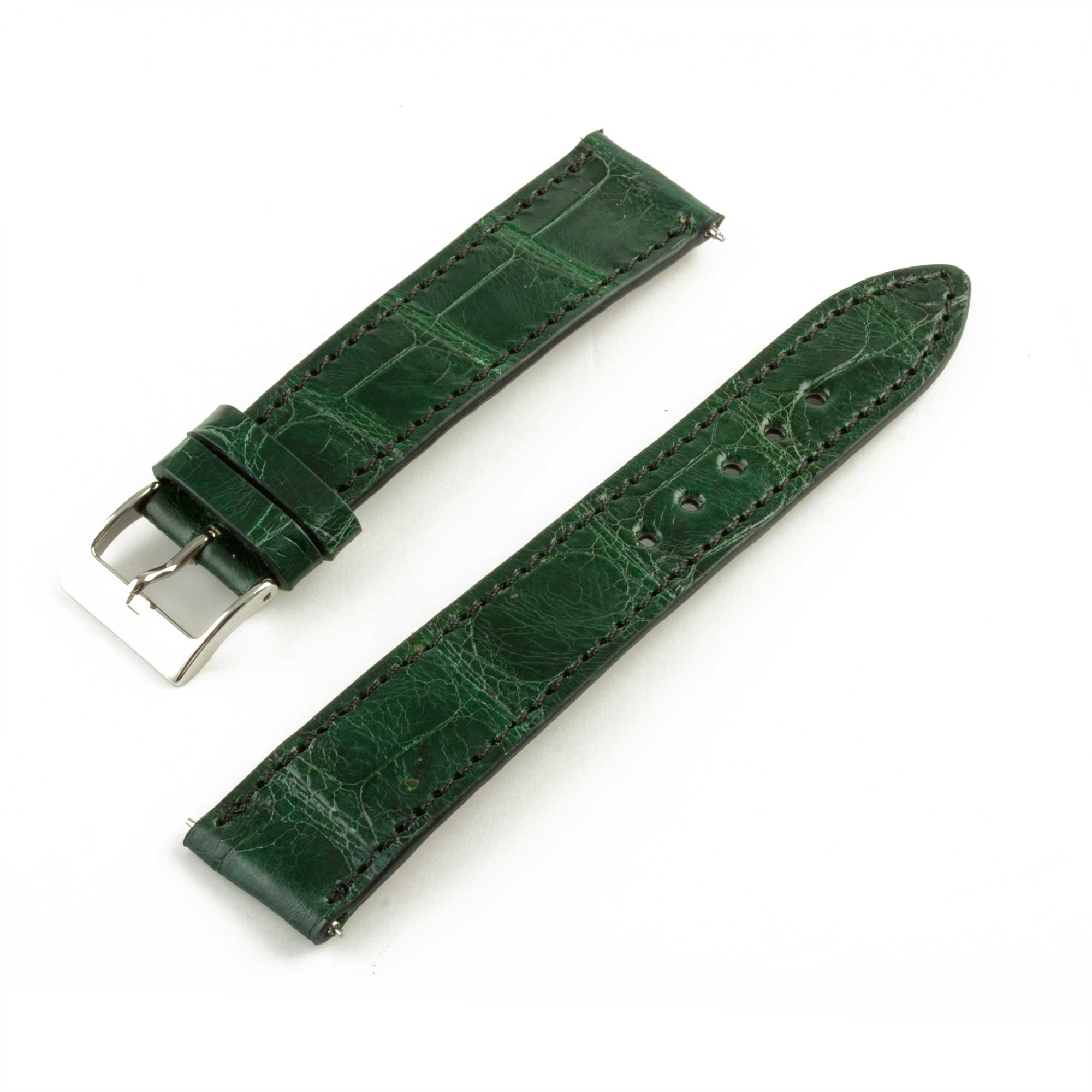 Alligator leather "Solo" watch band - 19mm width (0.75 inches) / Size M (n° 1)