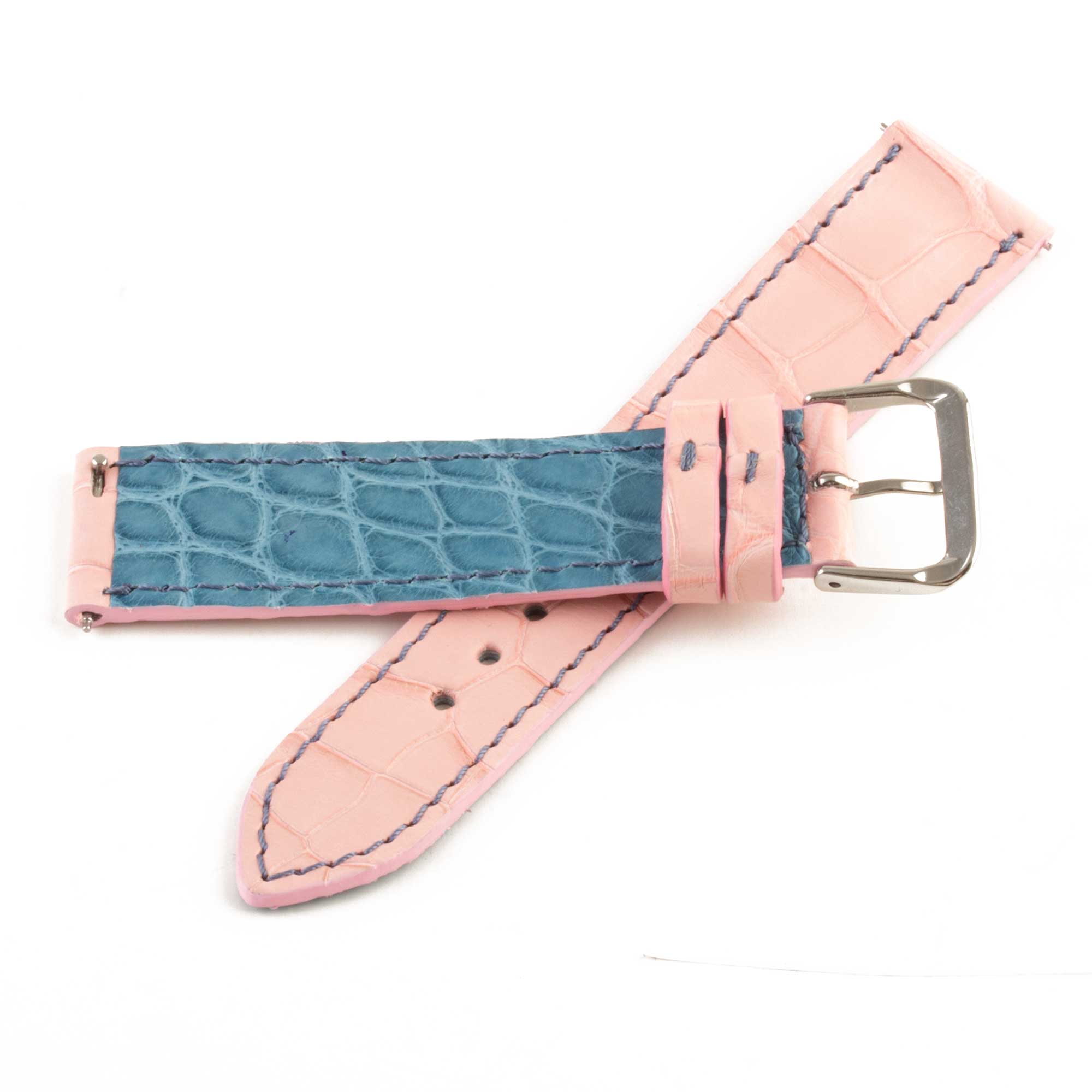 Bracelet montre "Solo" Alligator - Largeur 20mm / Taille M (n° 3)